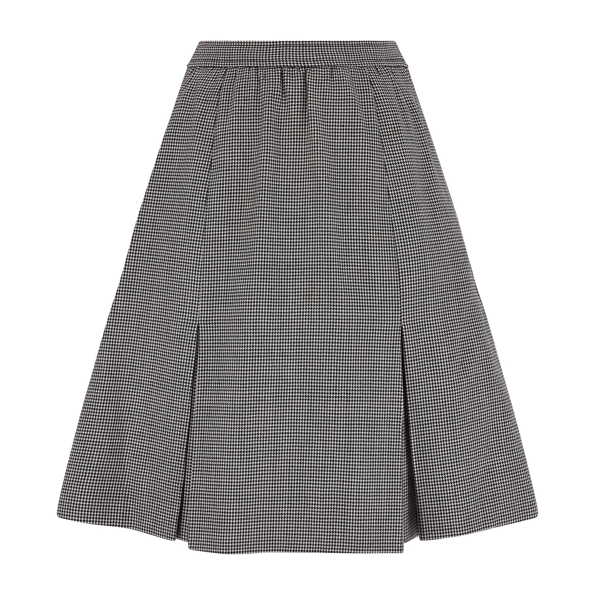 1980s Yves Saint Laurent Navy Houndstooth Mini-Skirt