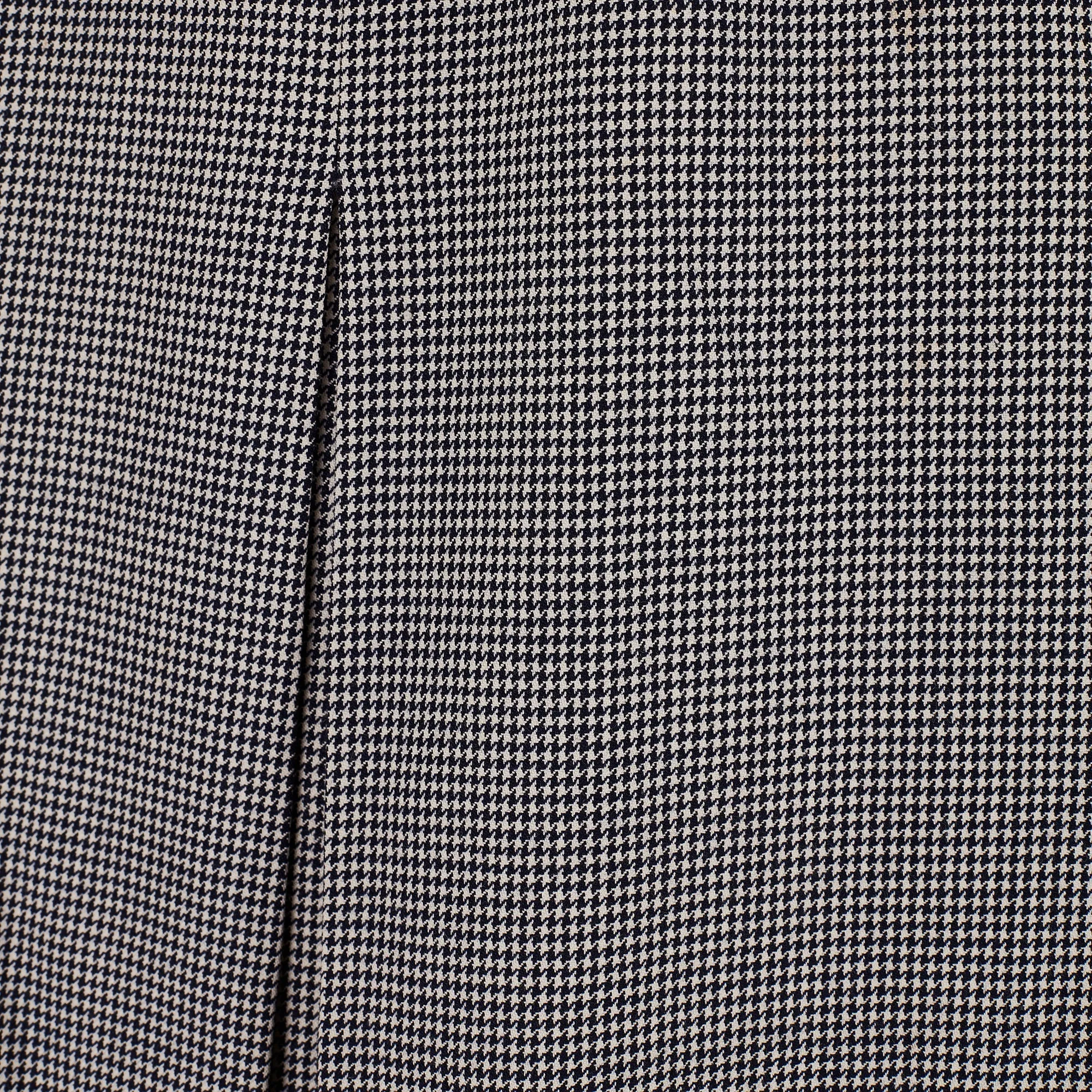 1980s Yves Saint Laurent Navy Houndstooth Mini-Skirt