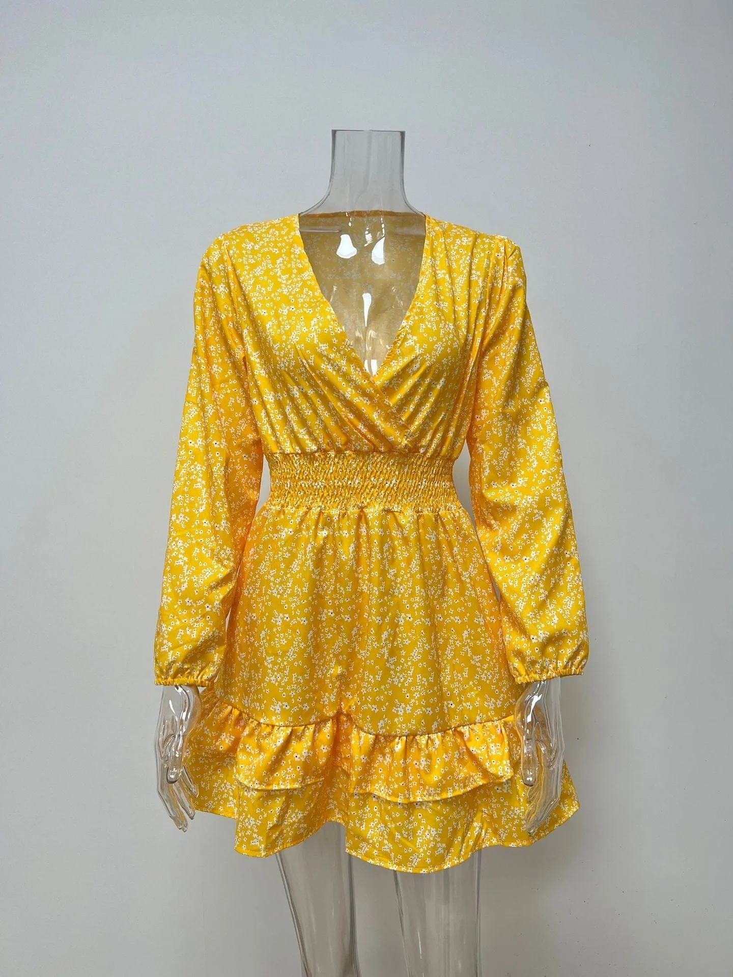 2022 New Fashion Spring And Summer Sexy Floral Chiffon Dress