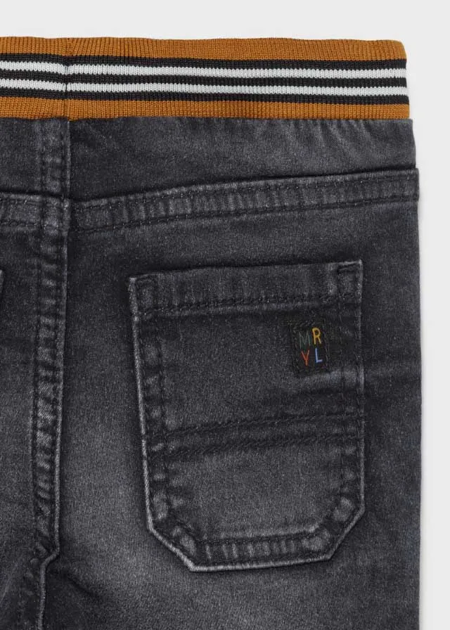 2534 Mayoral Boys Soft Denim Joggers, Black
