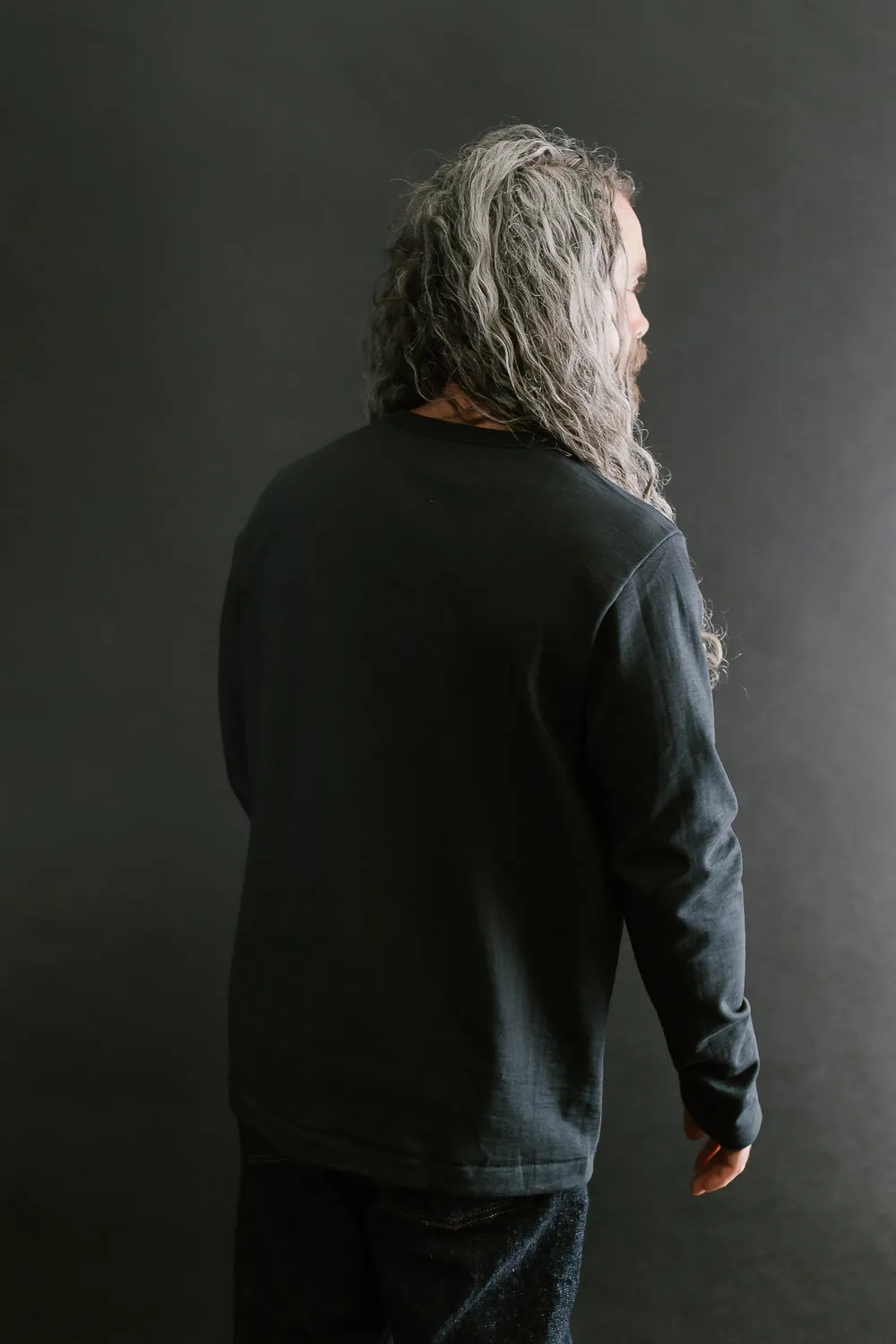 2S18.98 - 10.7oz Loopwheeled Heavy LS T-Shirt Relaxed Fit - Charcoal