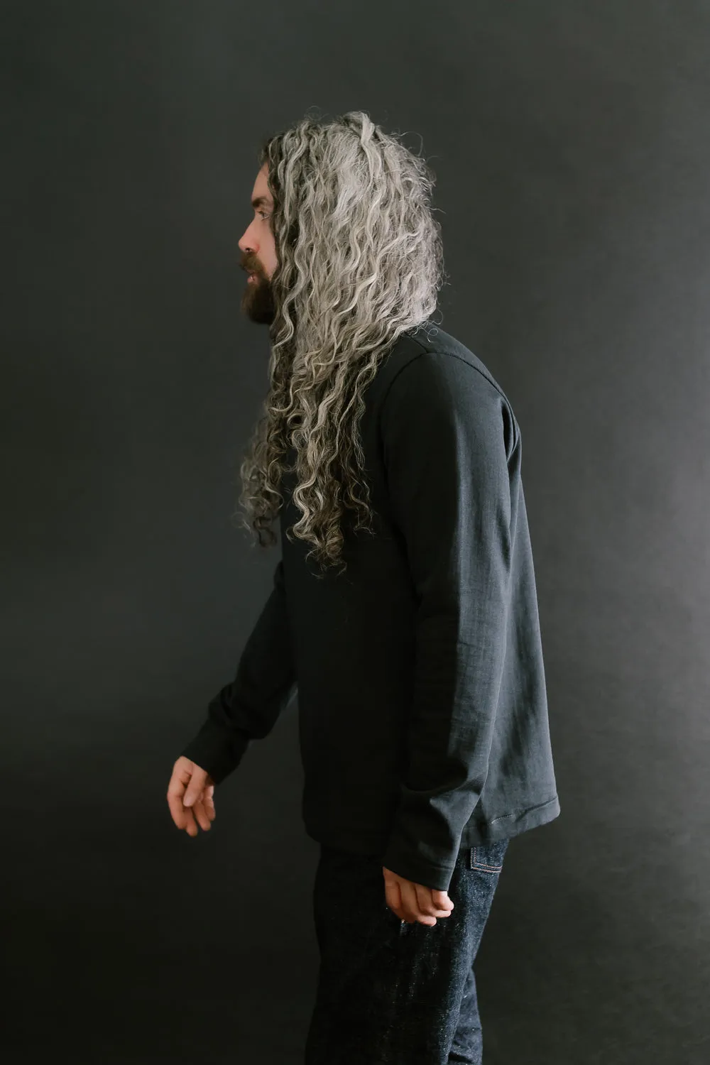 2S18.98 - 10.7oz Loopwheeled Heavy LS T-Shirt Relaxed Fit - Charcoal