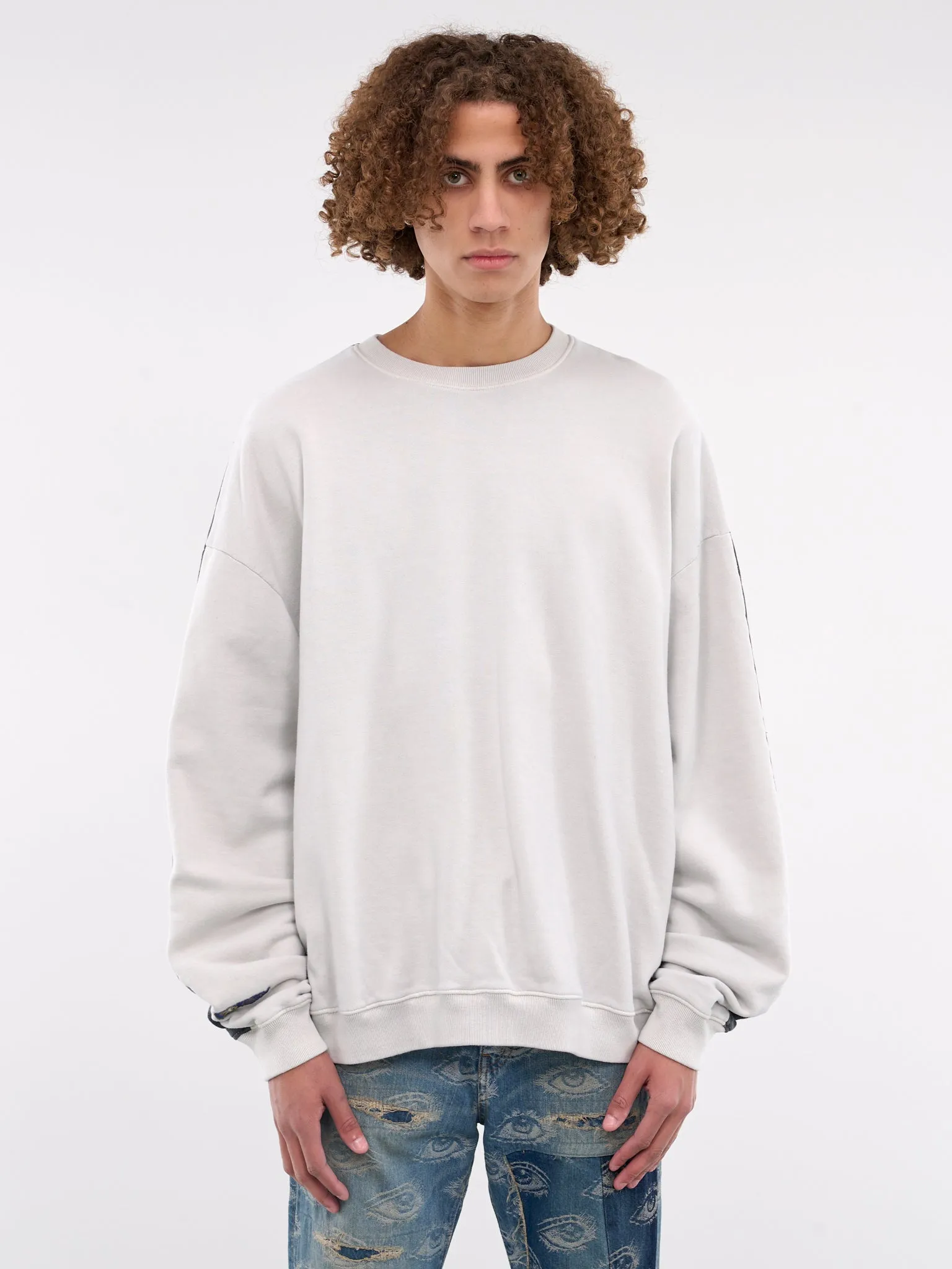 2Tone Bone Knit Sweater (EK-1139LCA-ECRU-BLACK)
