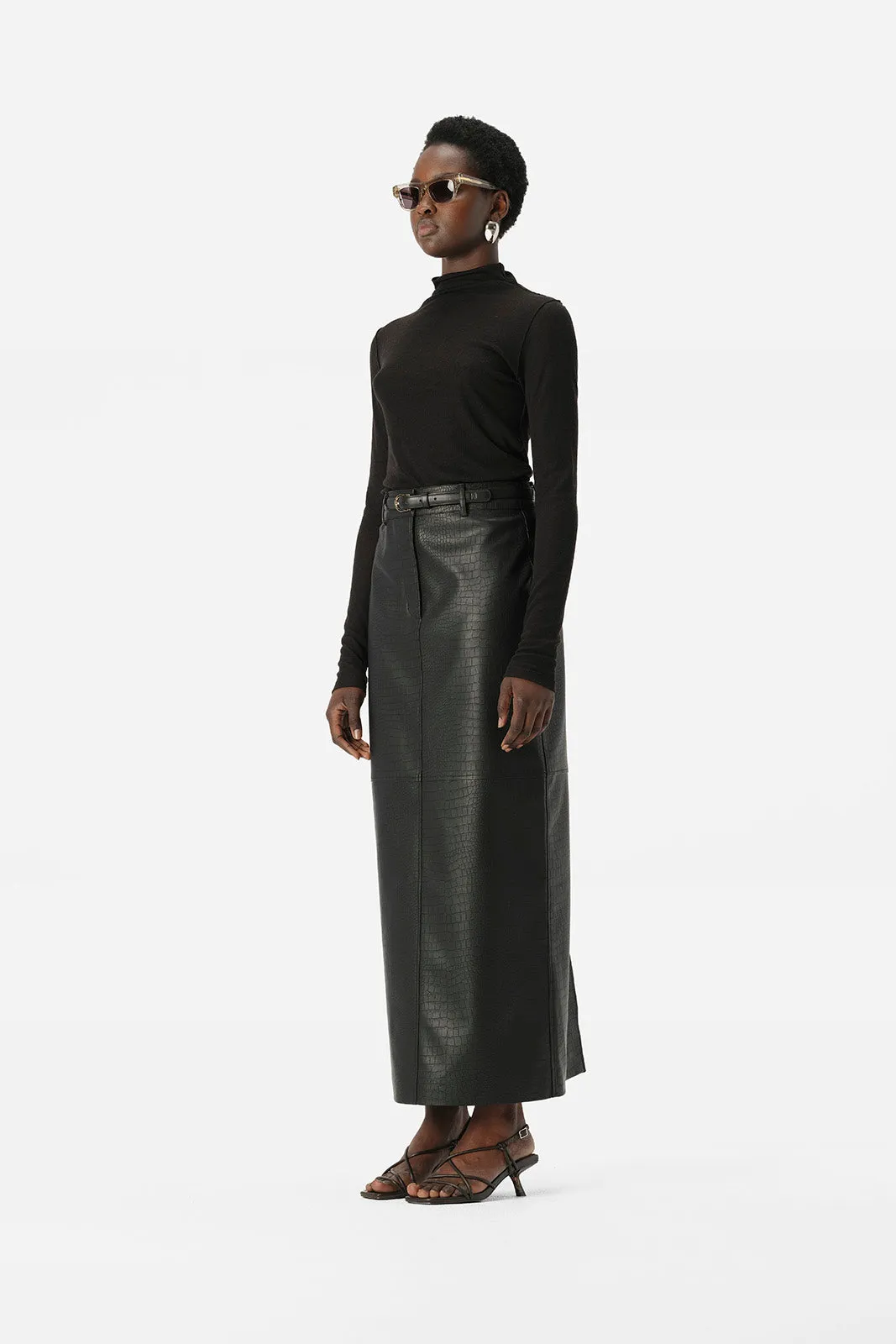 Akari Skirt Black Croc