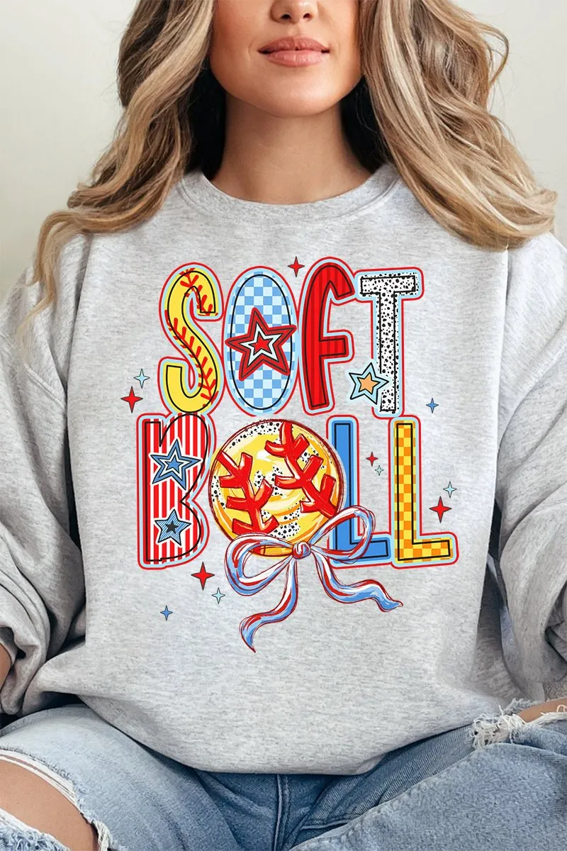 All Things Softball Doodle Heavy-weight Crew Sweatshirt