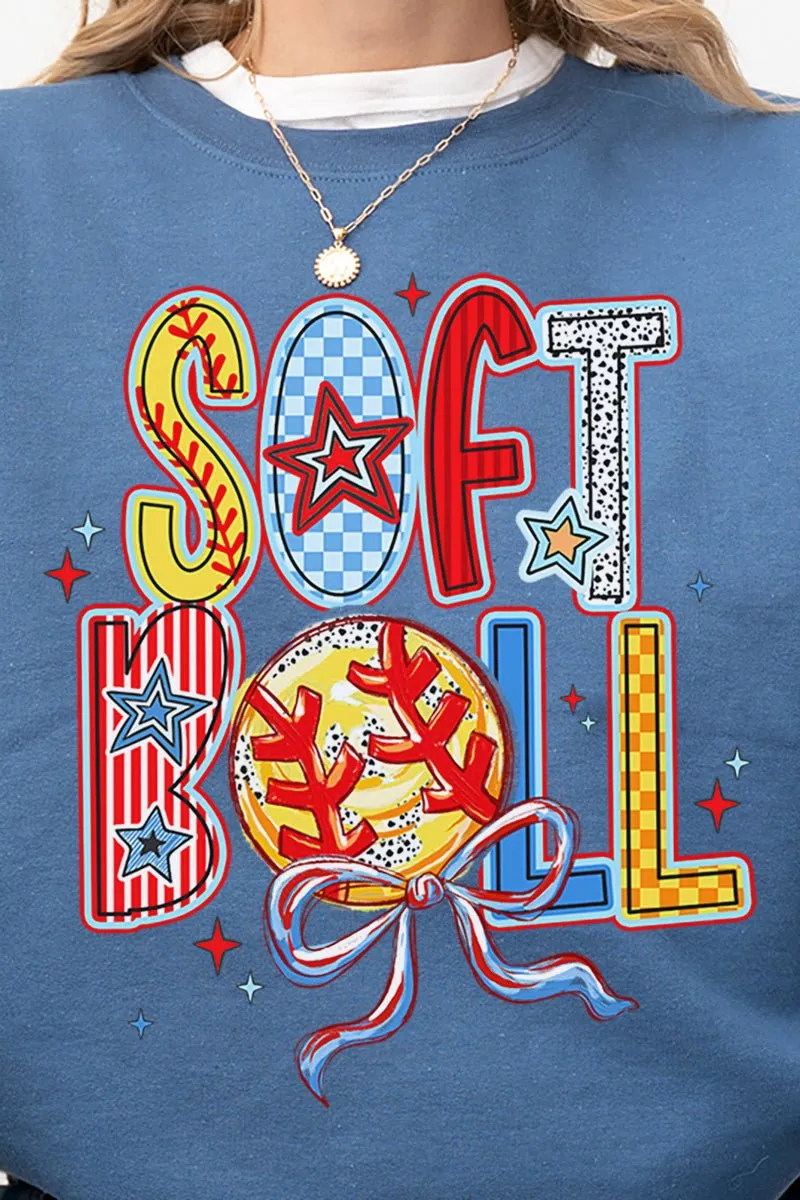 All Things Softball Doodle Heavy-weight Crew Sweatshirt