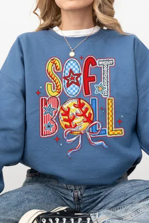 All Things Softball Doodle Heavy-weight Crew Sweatshirt