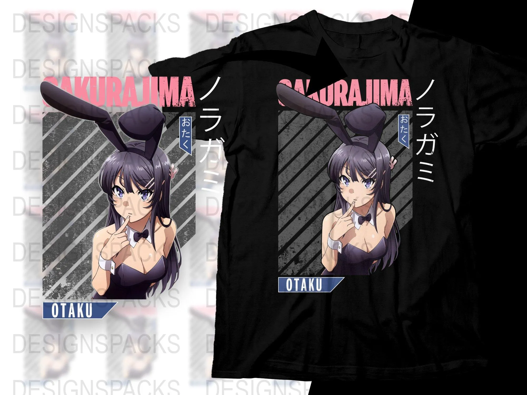 Anime Sakurajima Stylish Graphic Png Digital Download
