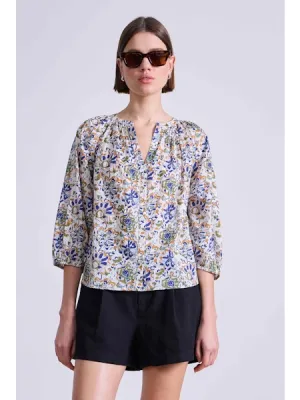 Apiece Apart Mitte Batik Floral Cream Top