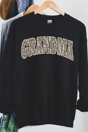 Arched Grandma Leopard Heavy-weight Crew Sweatshirt