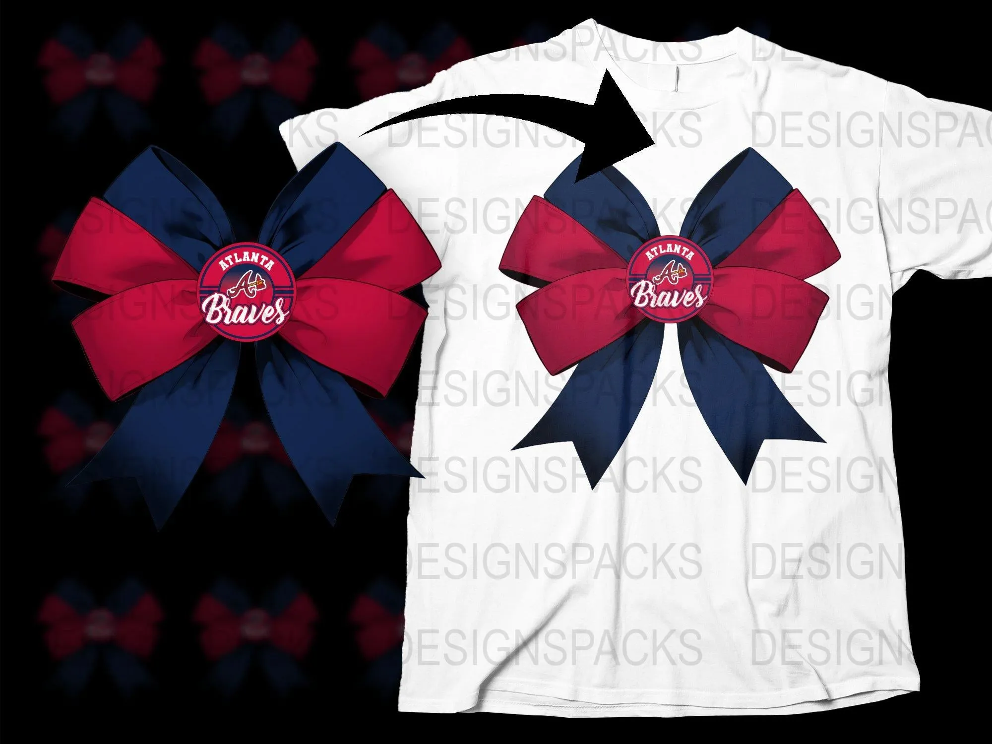 Atlanta Braves Themed Colorful Stylish Png Digital Download