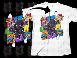 Black Panther Comic Burst Graphic Design Png Digital Download