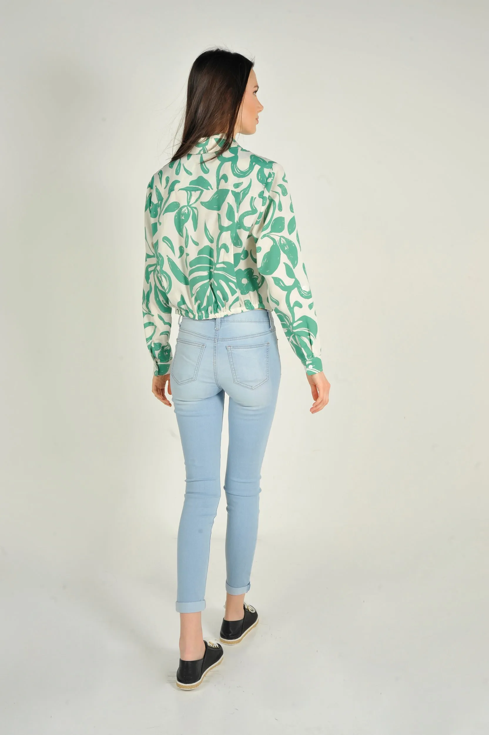 Blouse courte imprimée - LAURENA-X1PR - (E-C4)