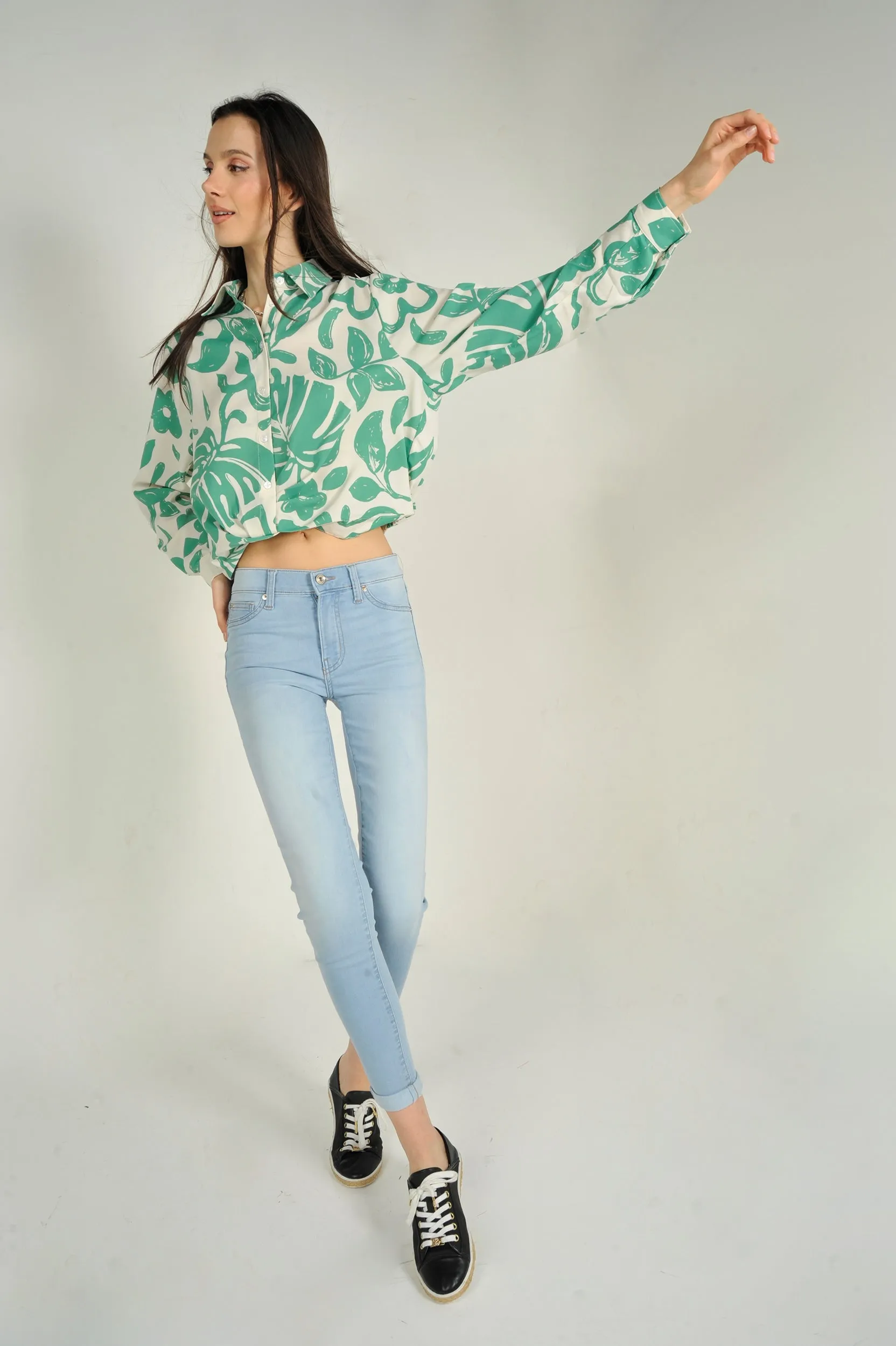 Blouse courte imprimée - LAURENA-X1PR - (E-C4)