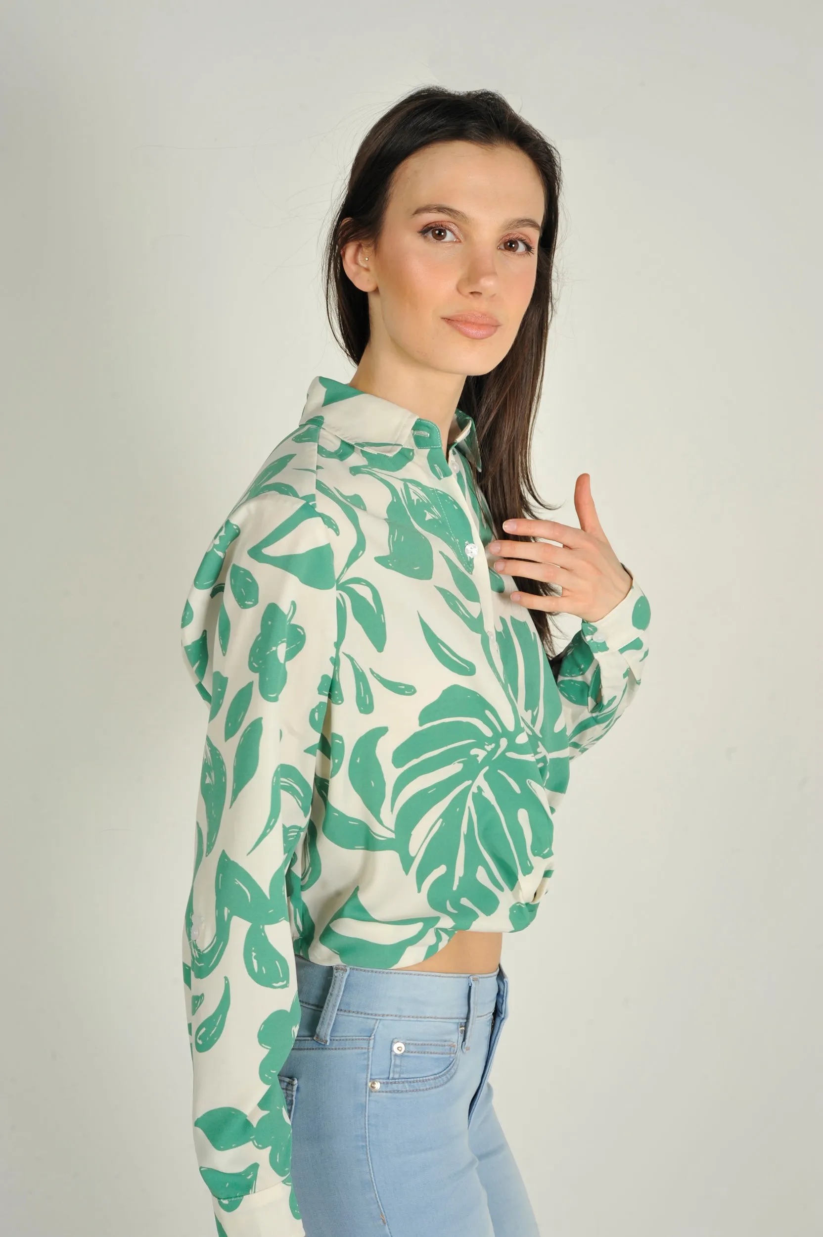 Blouse courte imprimée - LAURENA-X1PR - (E-C4)