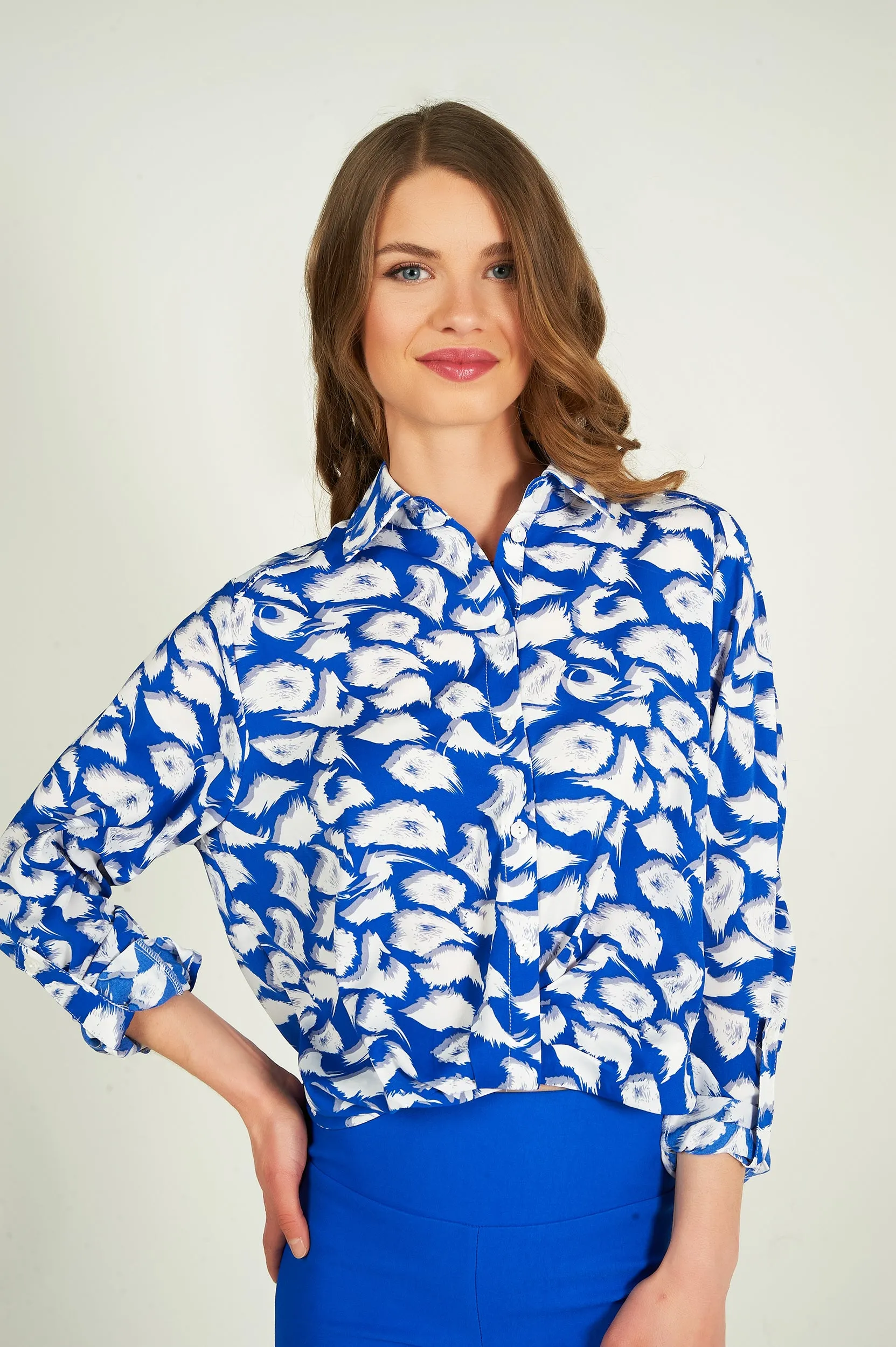 Blouse courte imprimée - LAURENA-X1PR - (E-C4)