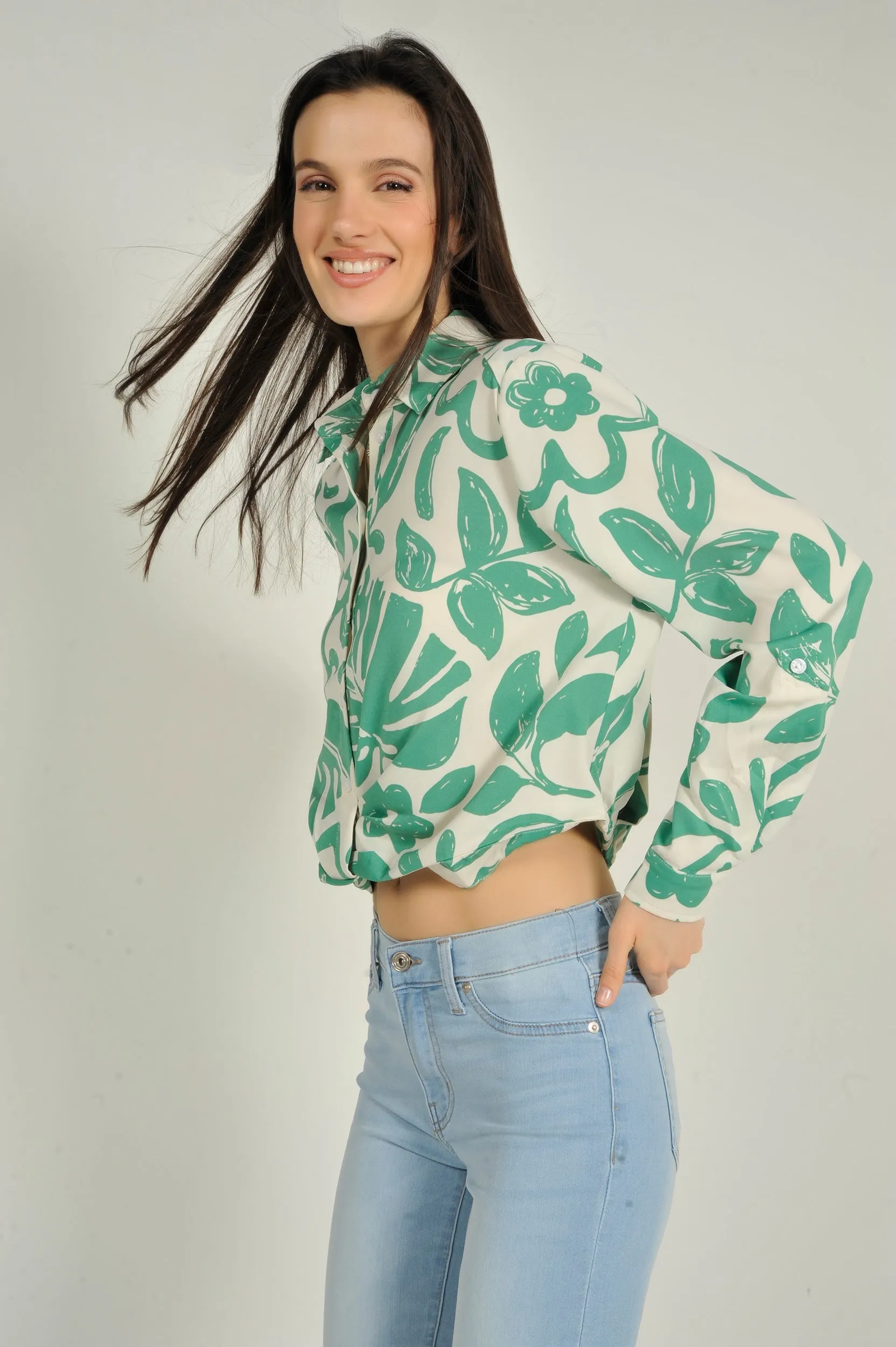 Blouse courte imprimée - LAURENA-X1PR - (E-C4)