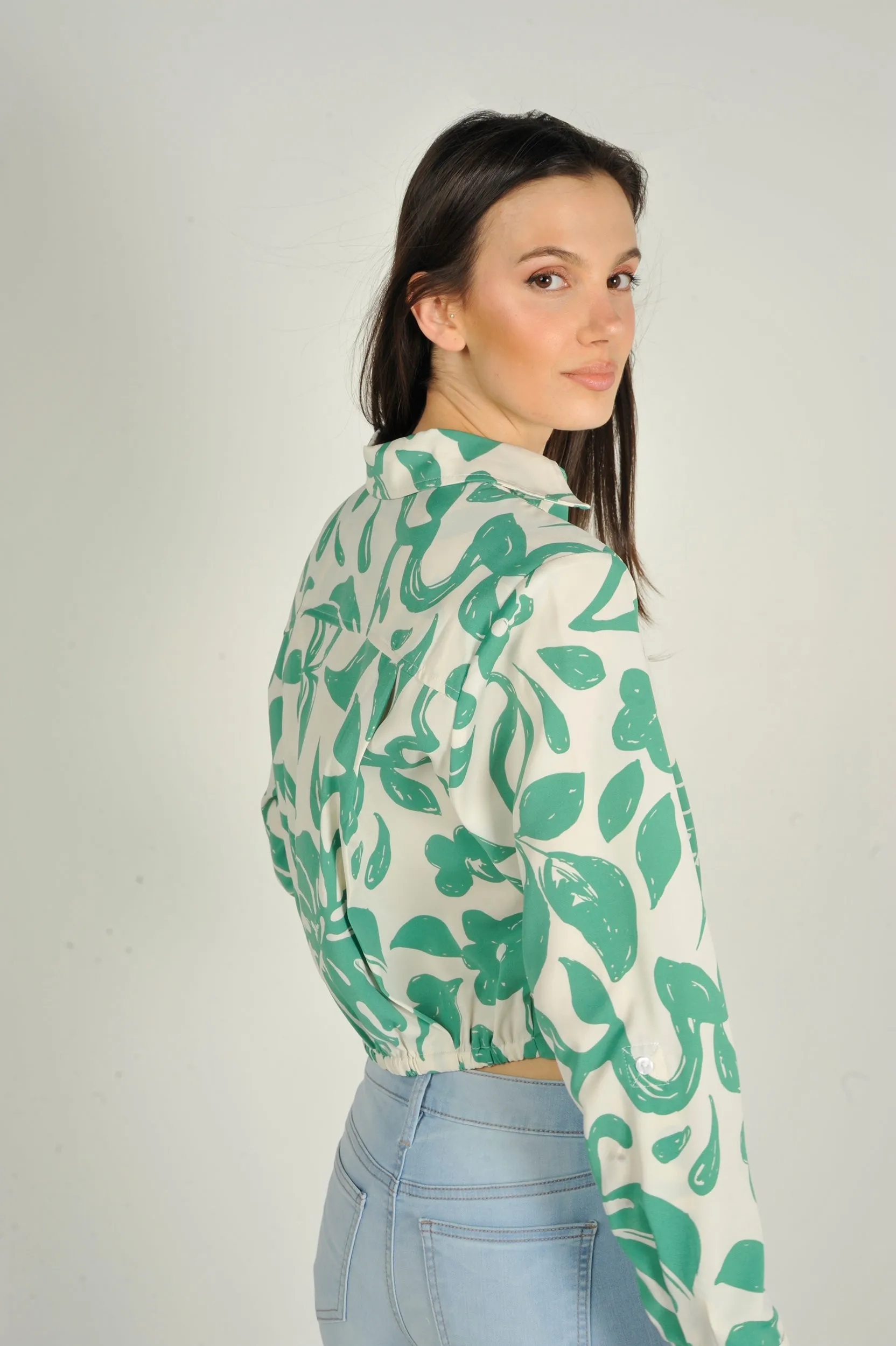 Blouse courte imprimée - LAURENA-X1PR - (E-C4)