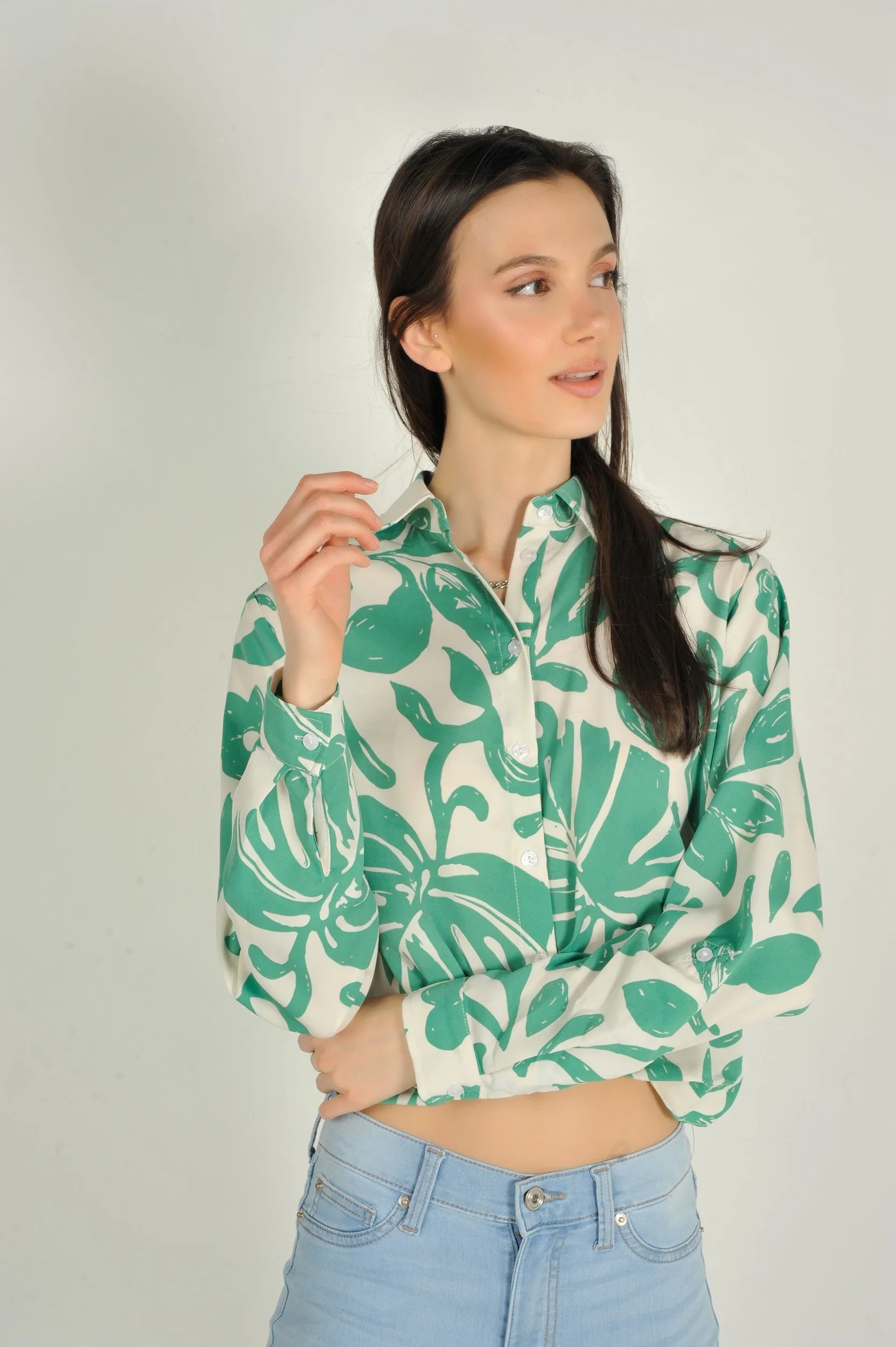 Blouse courte imprimée - LAURENA-X1PR - (E-C4)