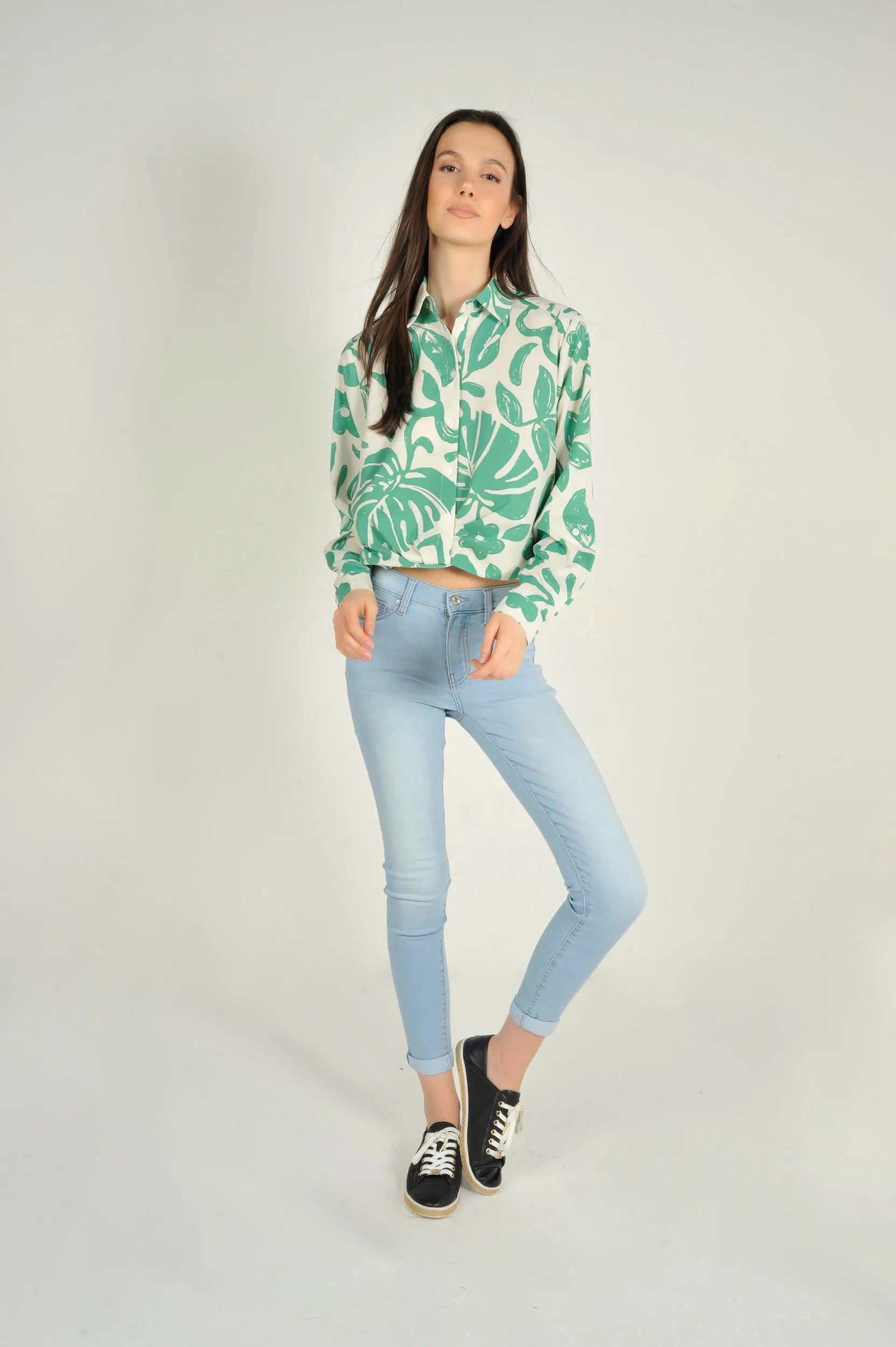 Blouse courte imprimée - LAURENA-X1PR - (E-C4)