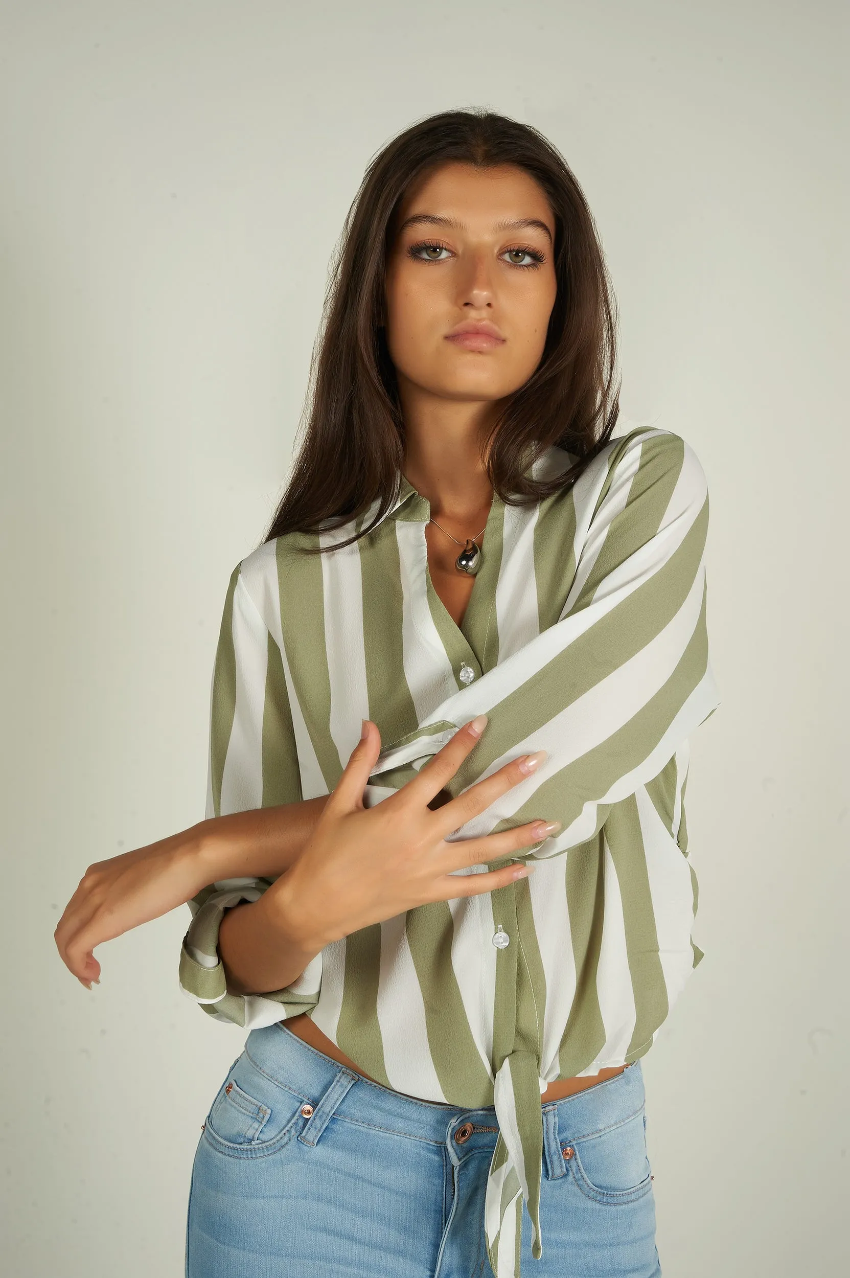 Blouse courte rayée - CARMEL-X2R - (E-C2)