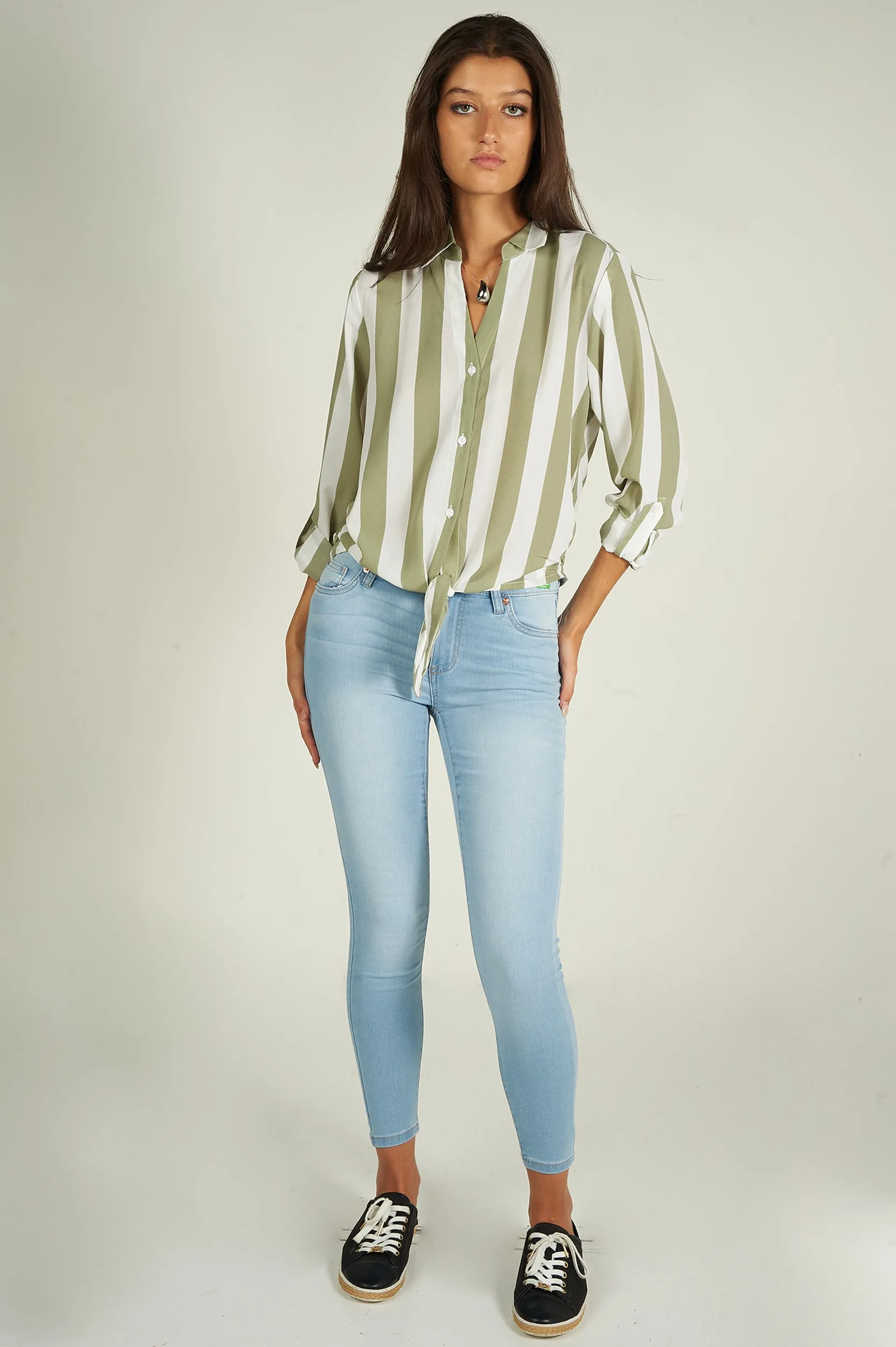 Blouse courte rayée - CARMEL-X2R - (E-C2)