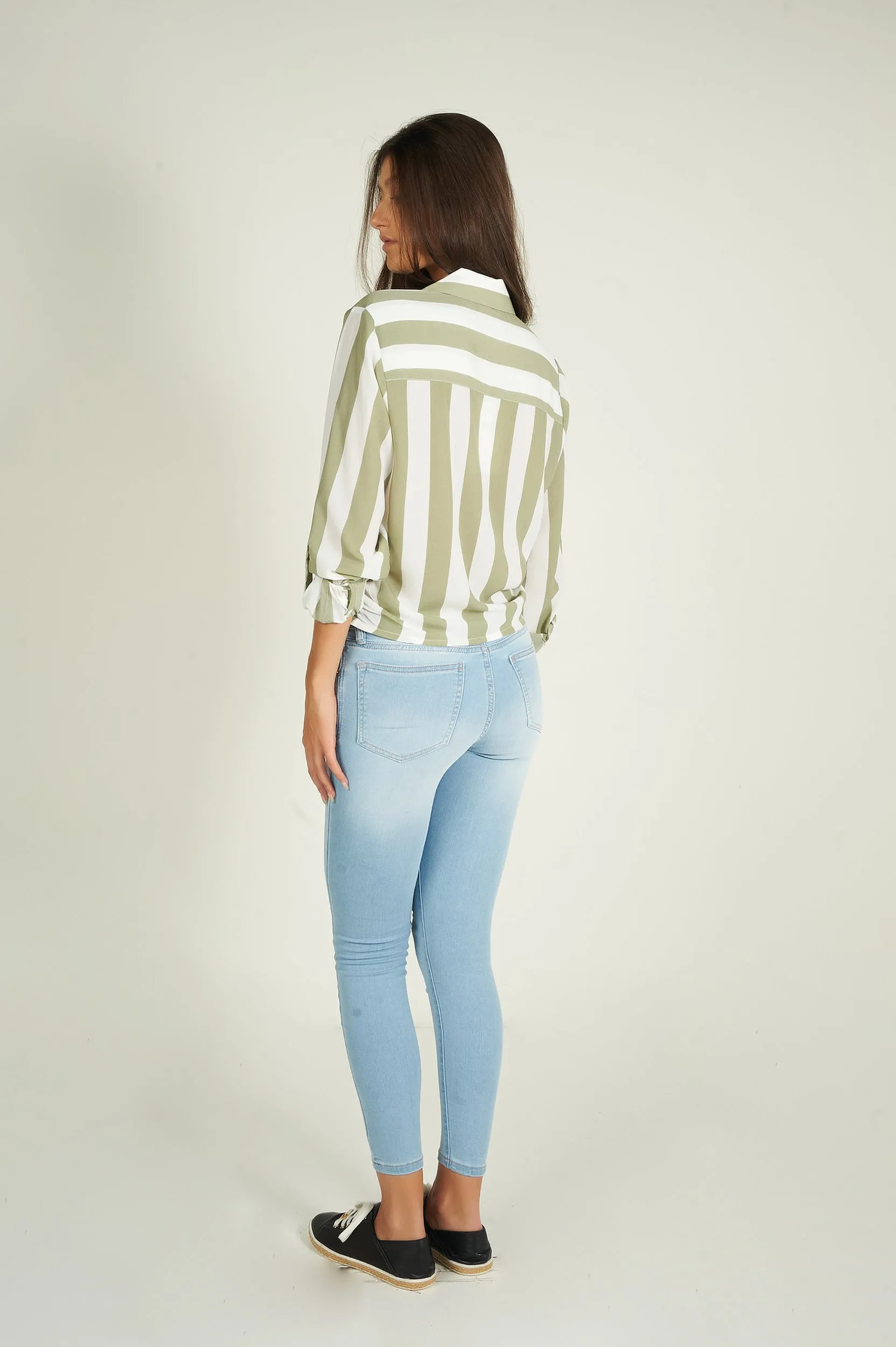 Blouse courte rayée - CARMEL-X2R - (E-C2)