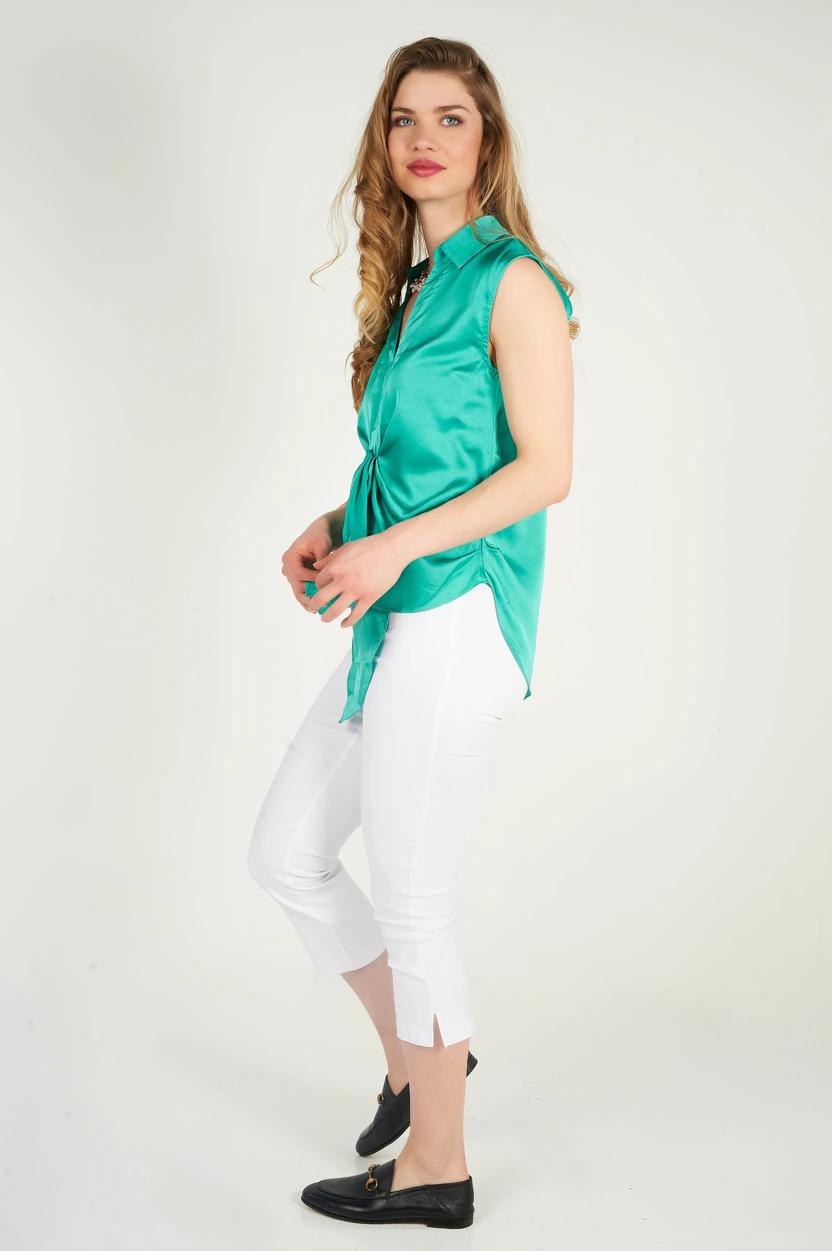 Blouse sans manches en satin - KASIA-W1 - (E-B1) - VENTE FINALE