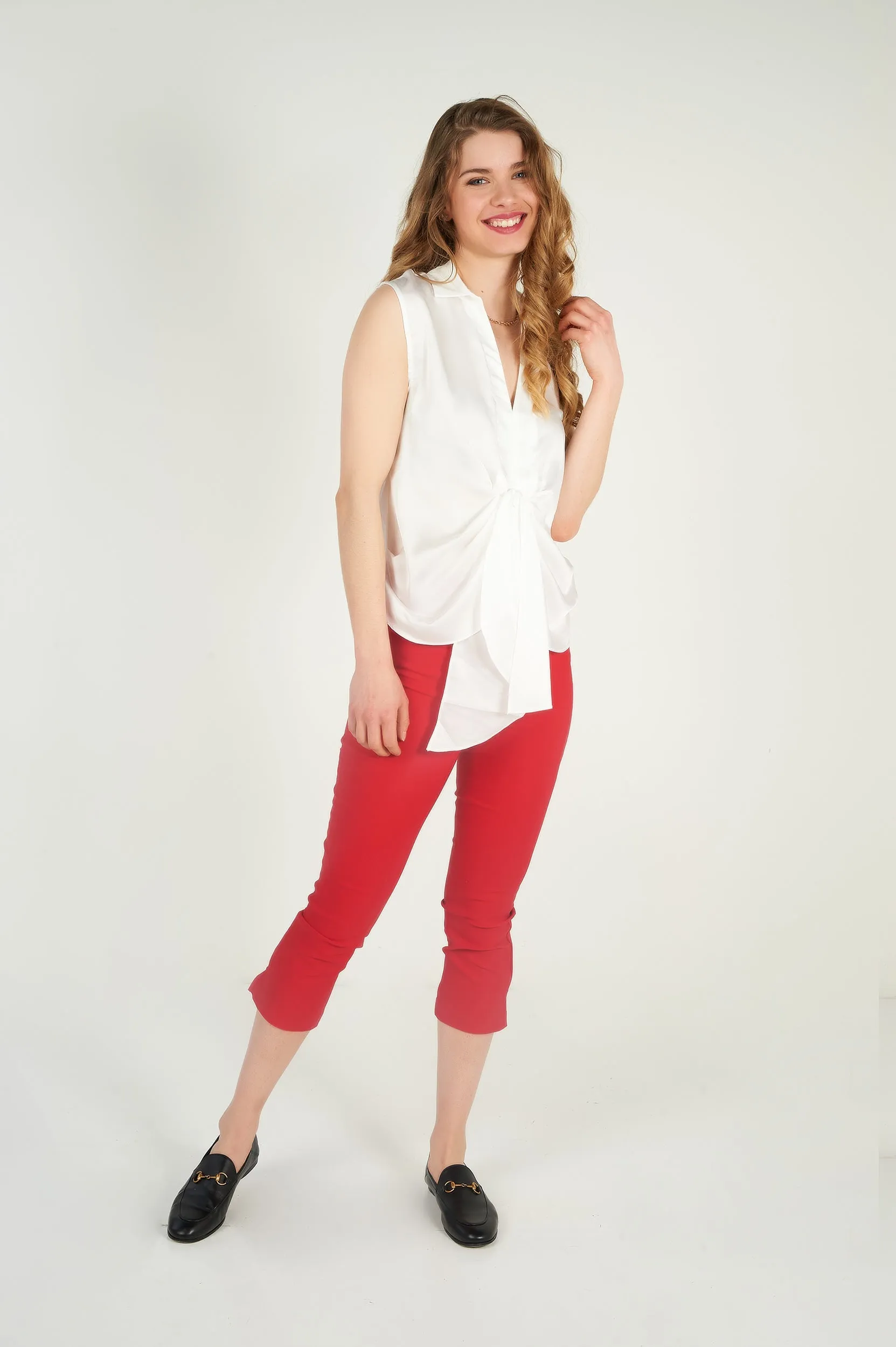 Blouse sans manches en satin - KASIA-W1 - (E-B1) - VENTE FINALE