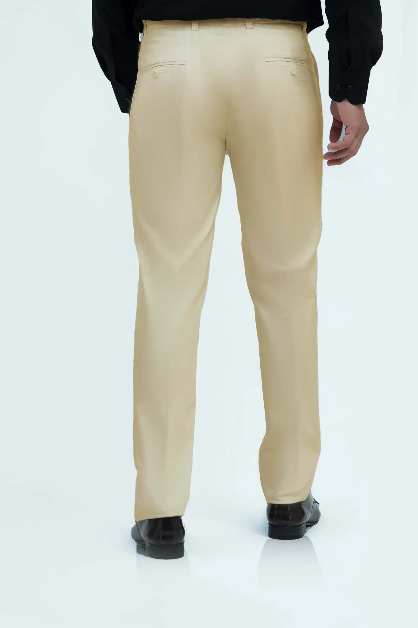 Bluebird Men's Cream Formal Trousers