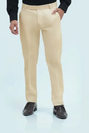 Bluebird Men's Cream Formal Trousers