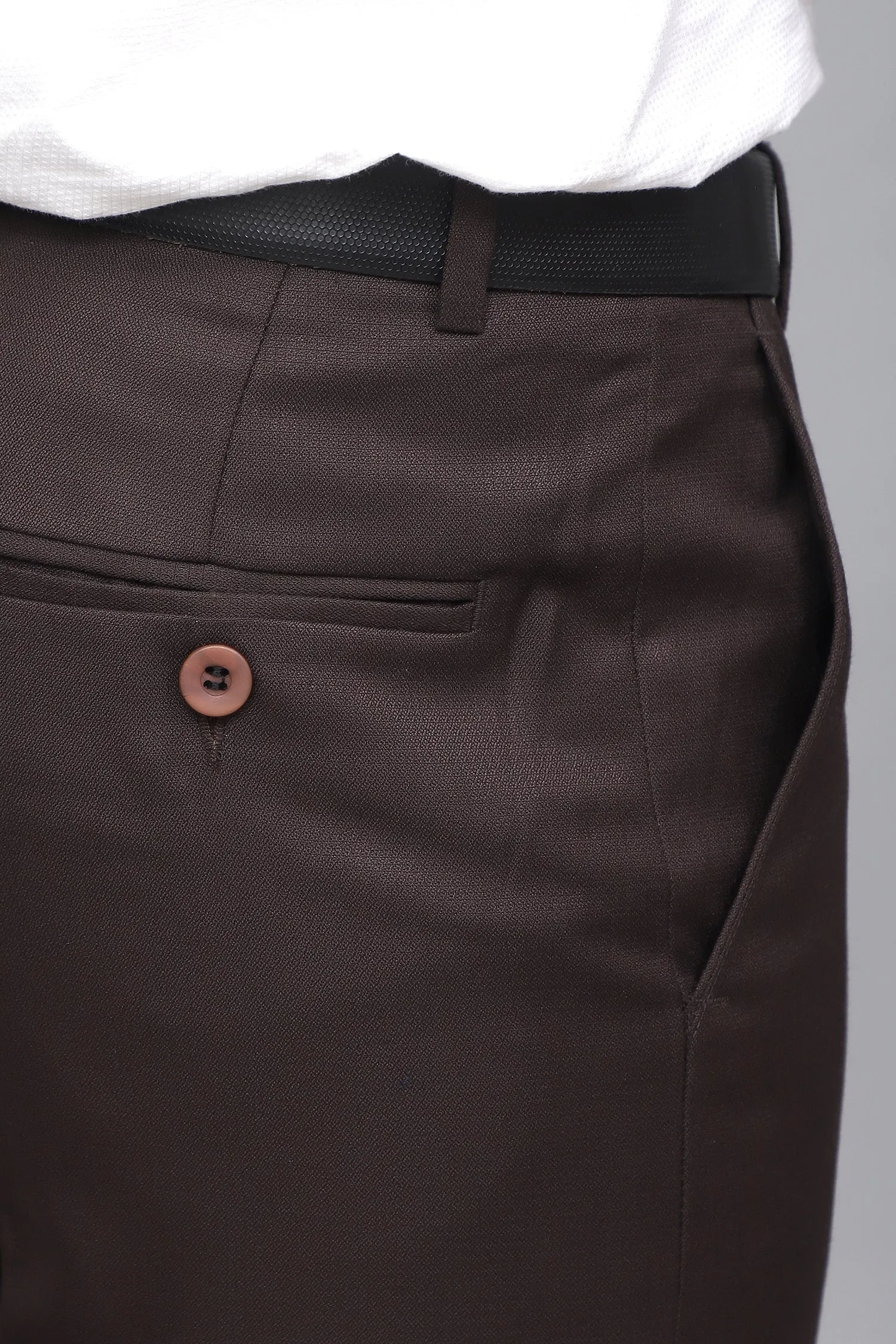 Bluebird Men's Rich Chocolate Brown Work Formal Trousers