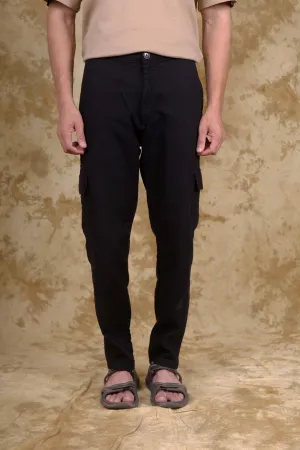 Bluebird Men's Slim Fit Cotton Cargo Pant Black