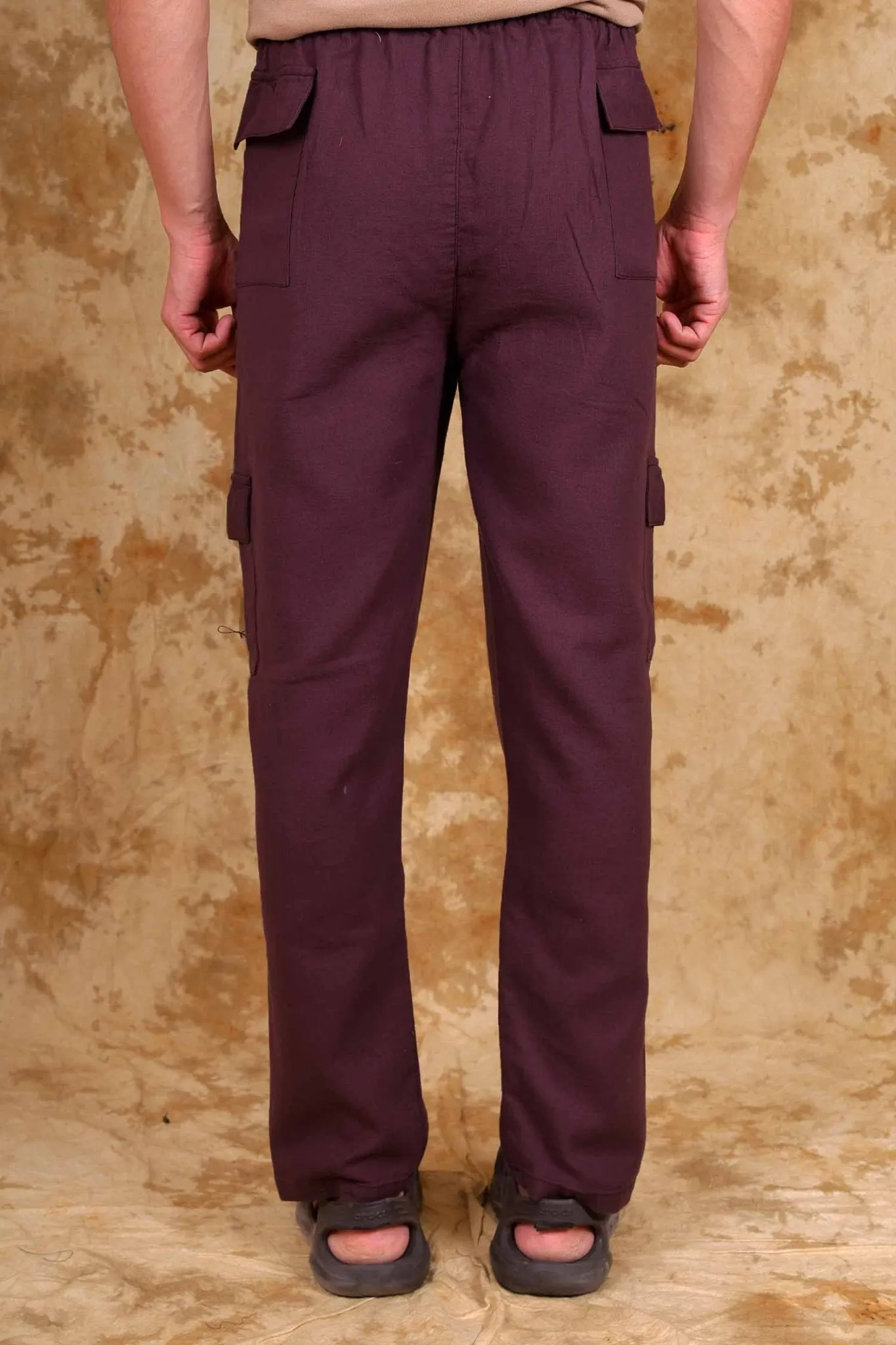 Bluebird Men's Slim Fit Cotton Cargo Pant Maroon