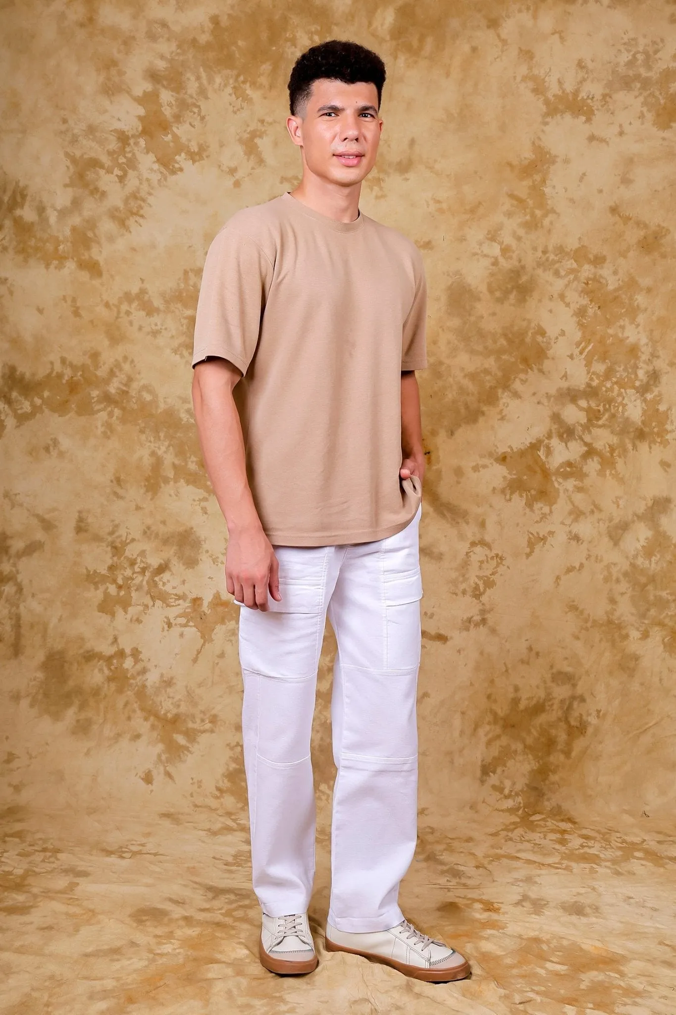 Bluebird Men's Slim Fit Cotton Cargo Pant White
