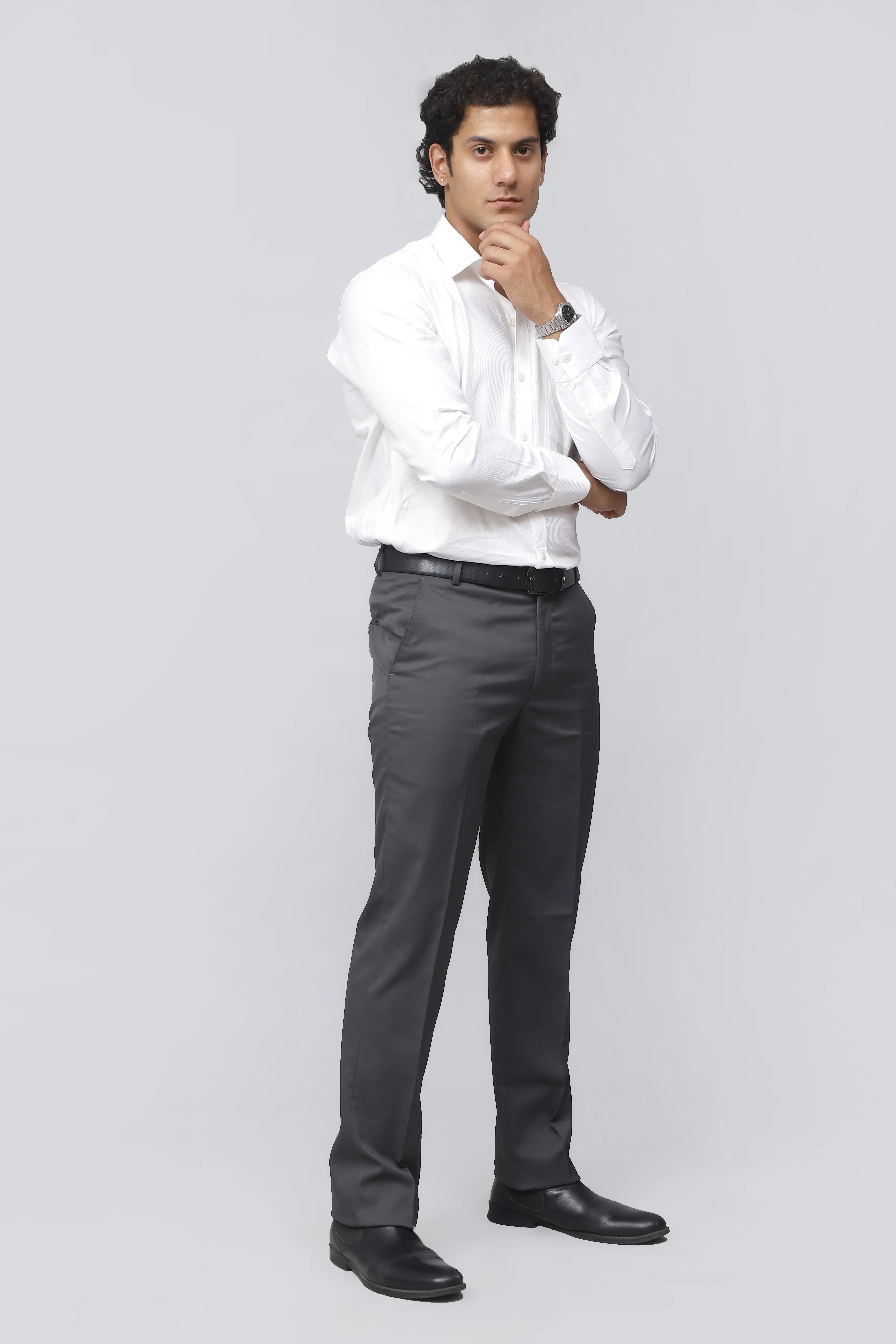Bluebird Men's Sophisticated Anchor Grey Formal Trousers