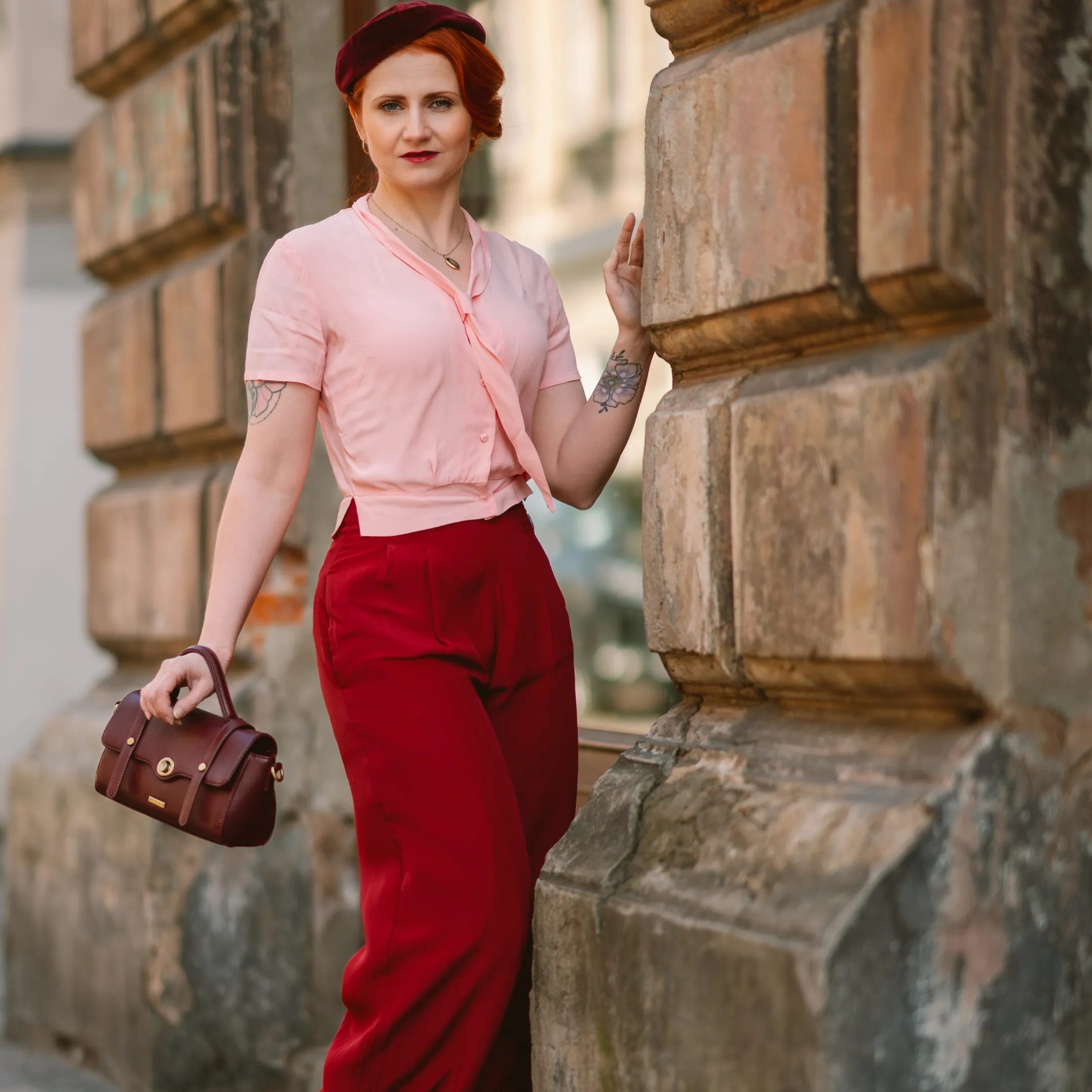 Bonnie Sailor Blouse Short Sleeve in Blossom Pink