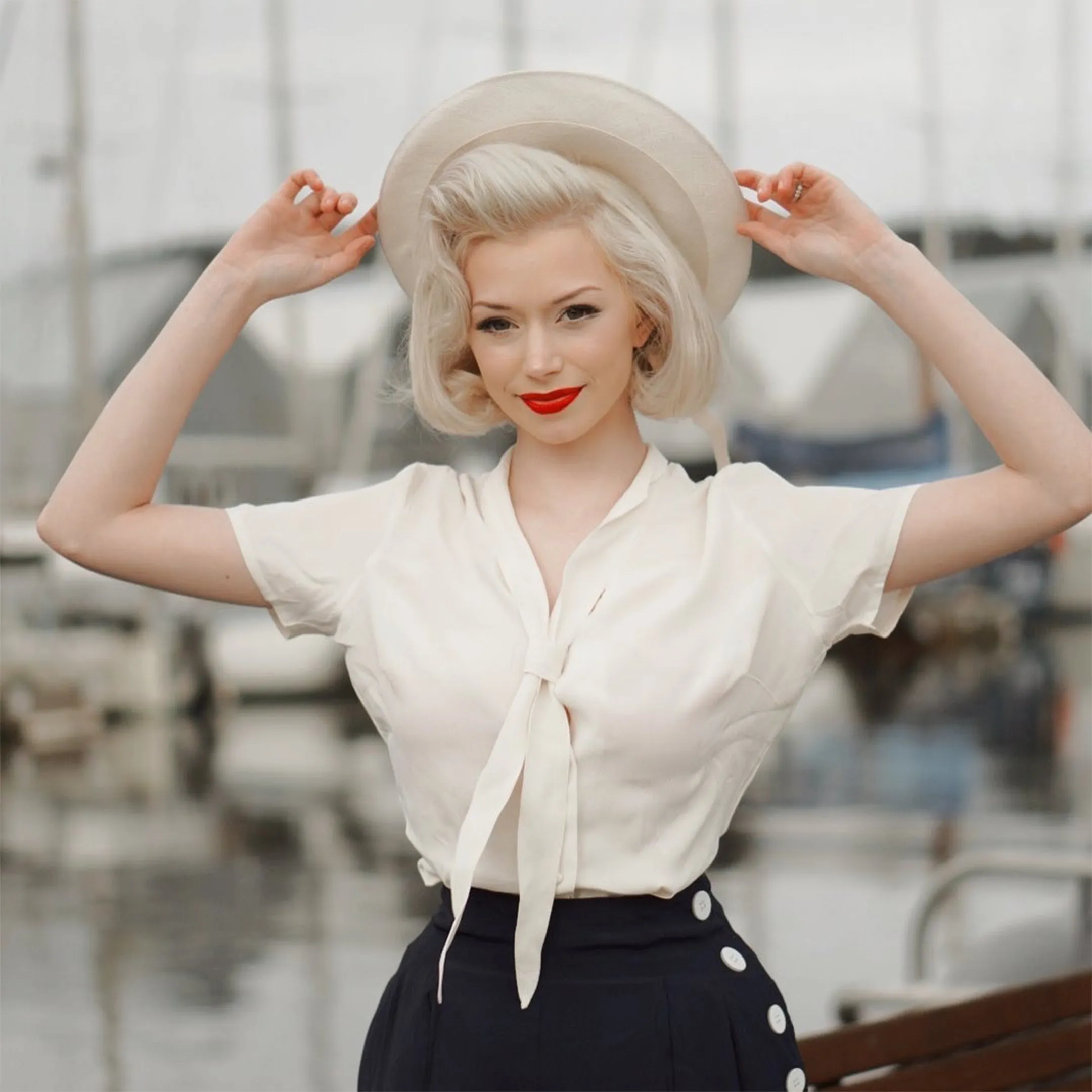 Bonnie Sailor Blouse Short Sleeve in French Navy