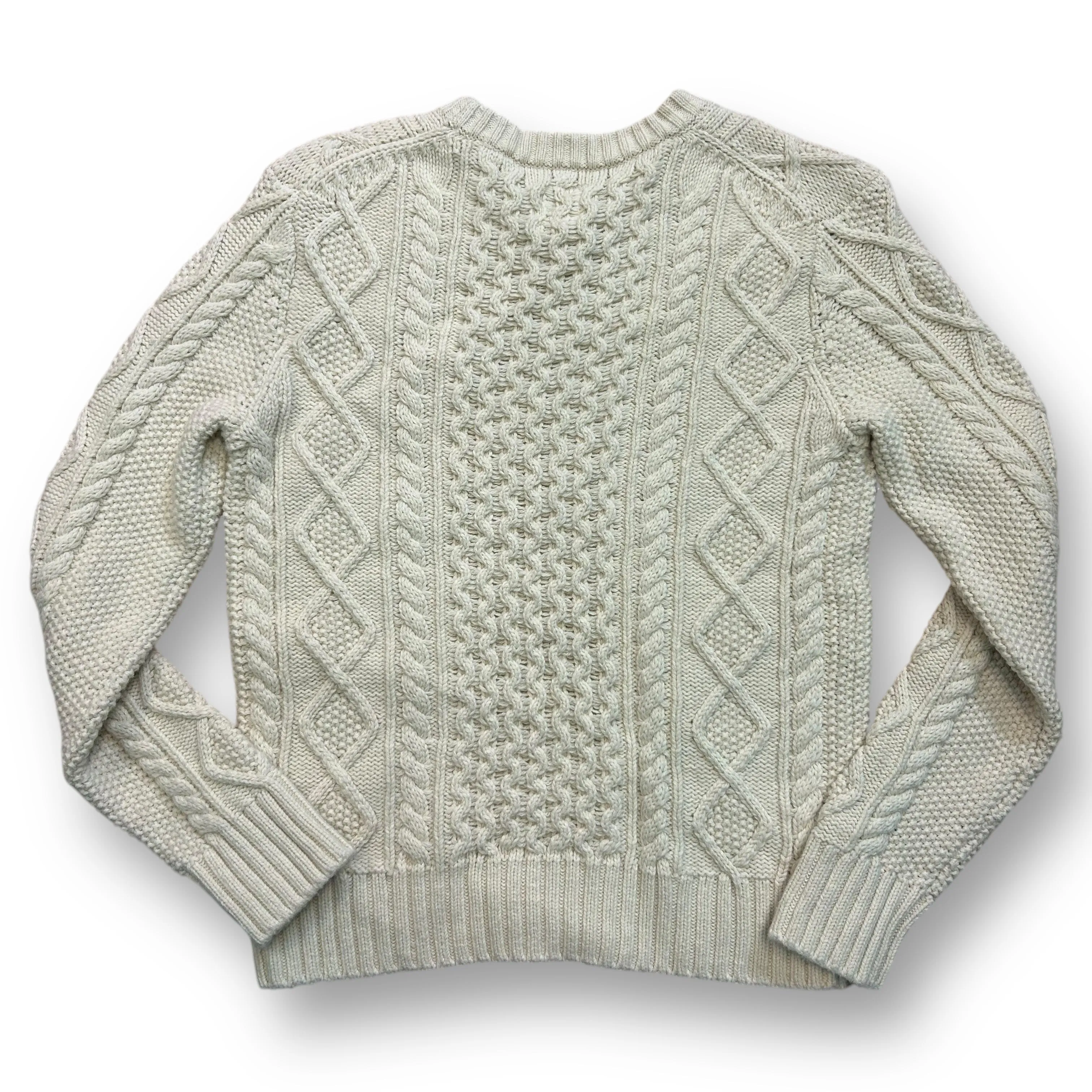 Boys Gap Size 10 L Ivory Cable Knit Midweight Sweater