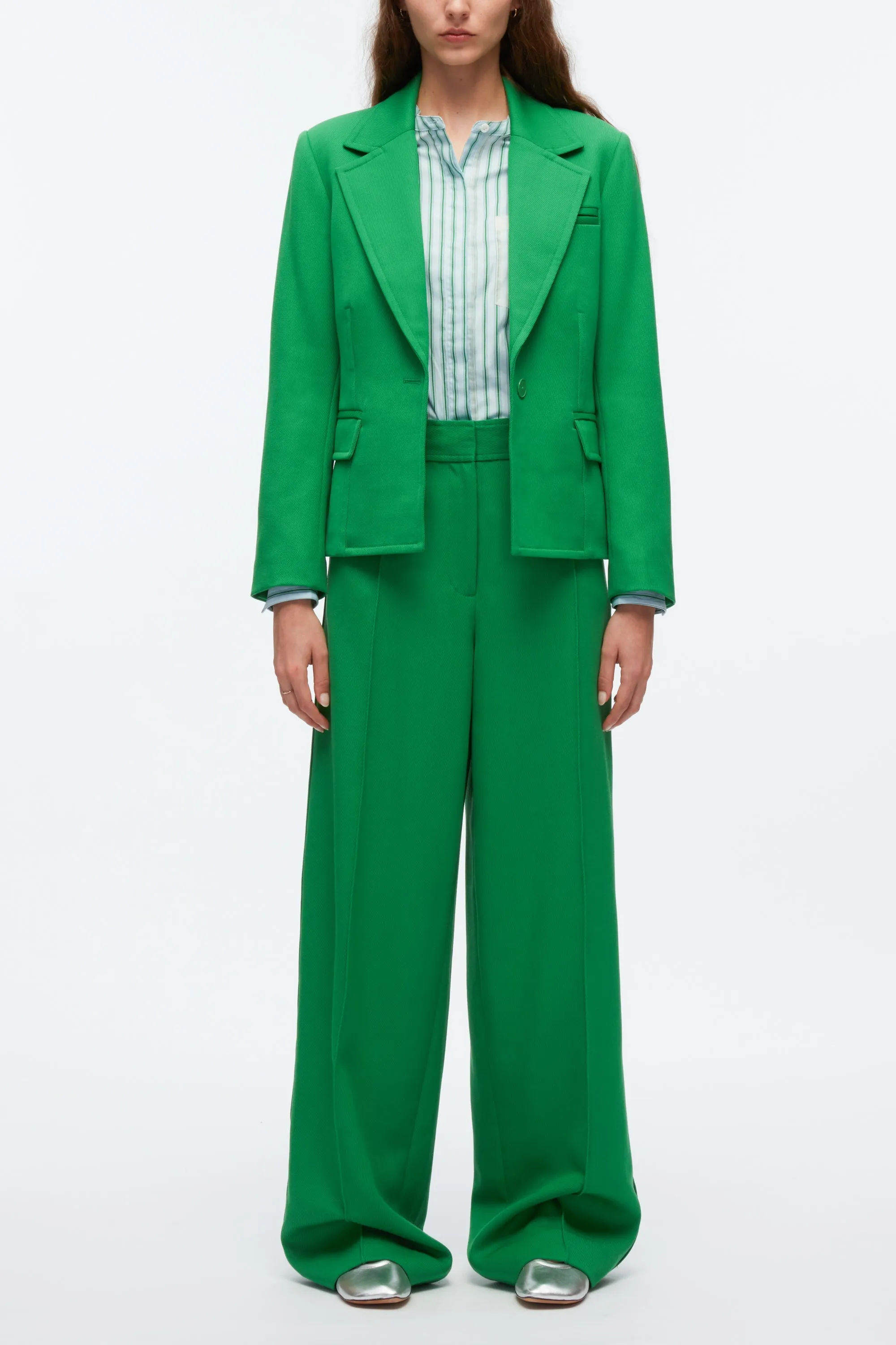 Cavalry Twill Wide Leg Trousers