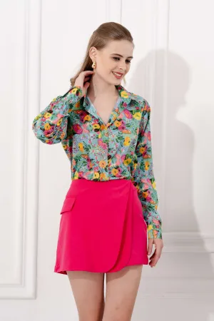 Clarissa Floral Concealed Placket Shirt