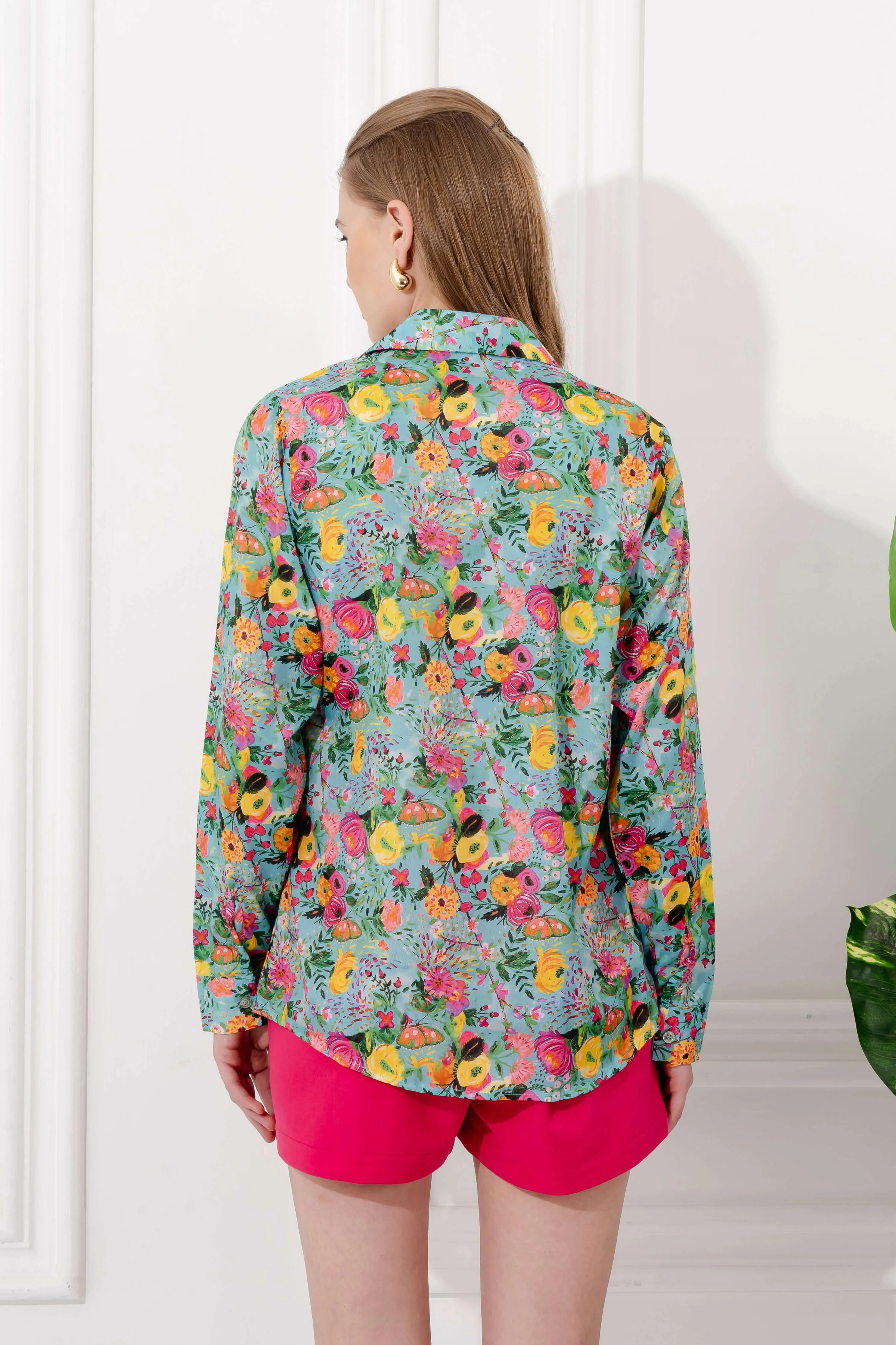 Clarissa Floral Concealed Placket Shirt
