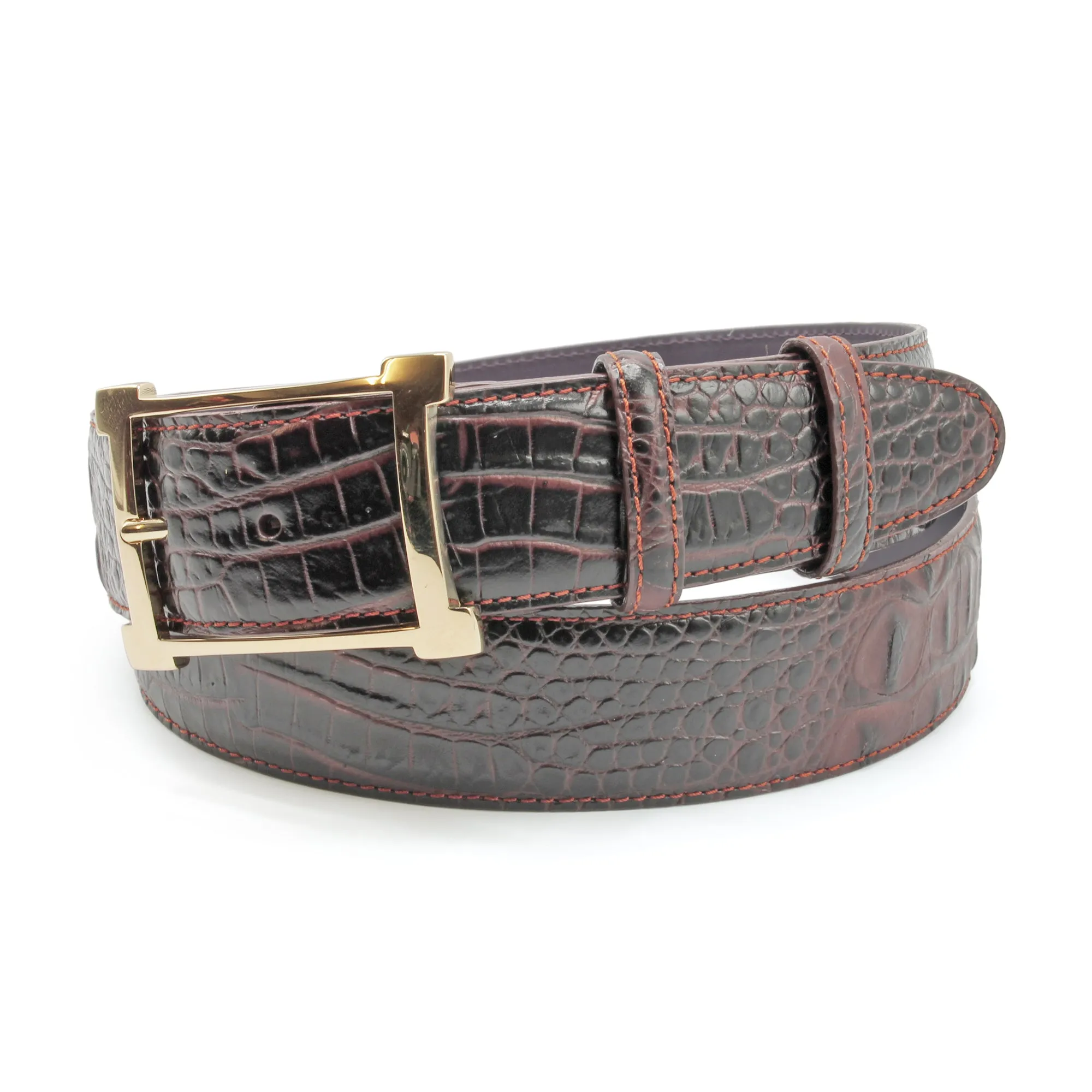 Crème Brulee Mock Caiman Open Face Belt