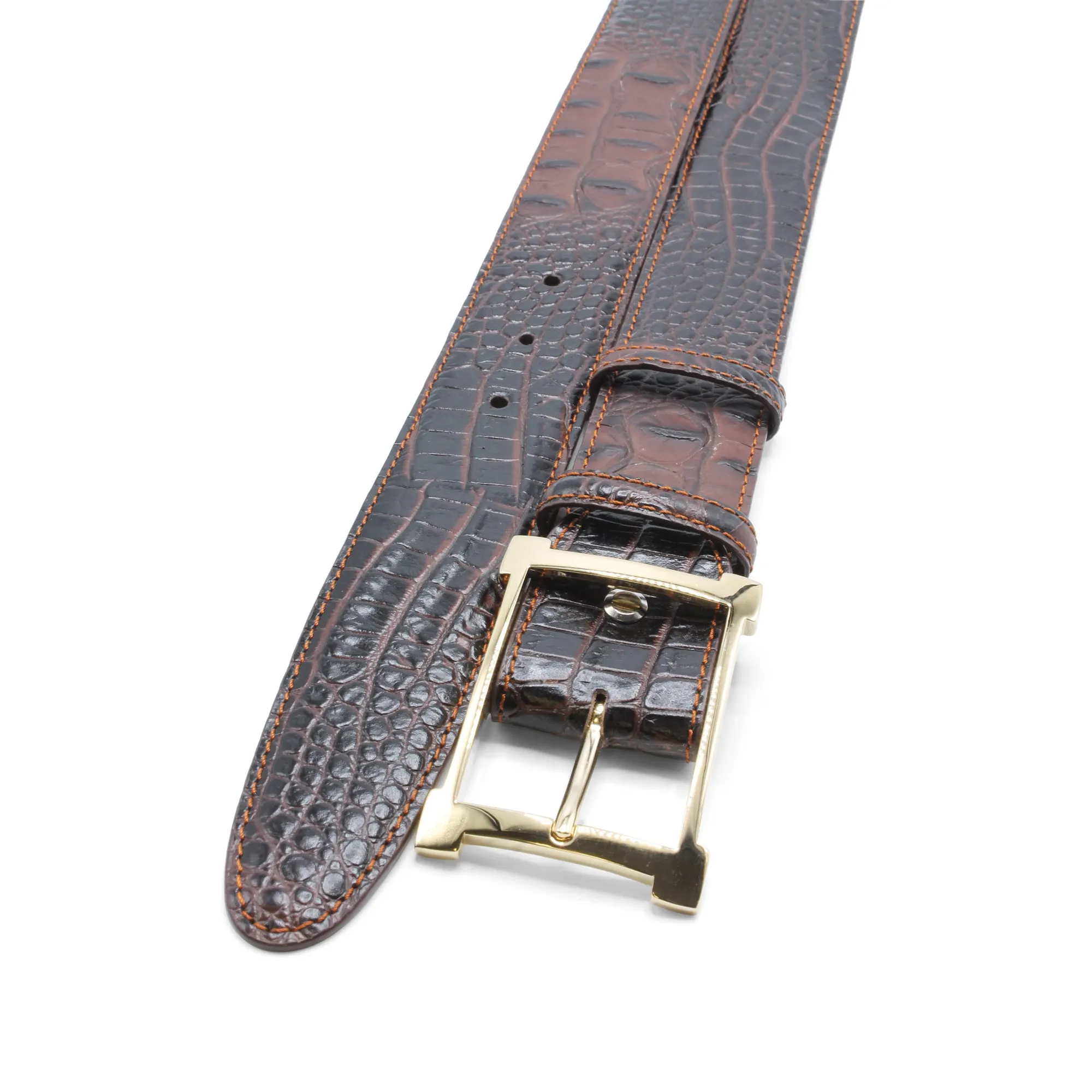 Crème Brulee Mock Caiman Open Face Belt