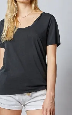 DRICOPER NOVA LOOSE TEE IN BLACK LEOPARD