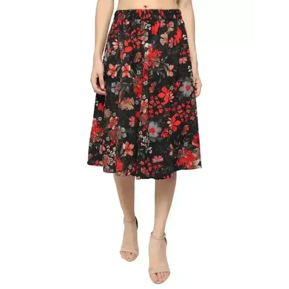 Elegant Crepe Printed Skirts For Women