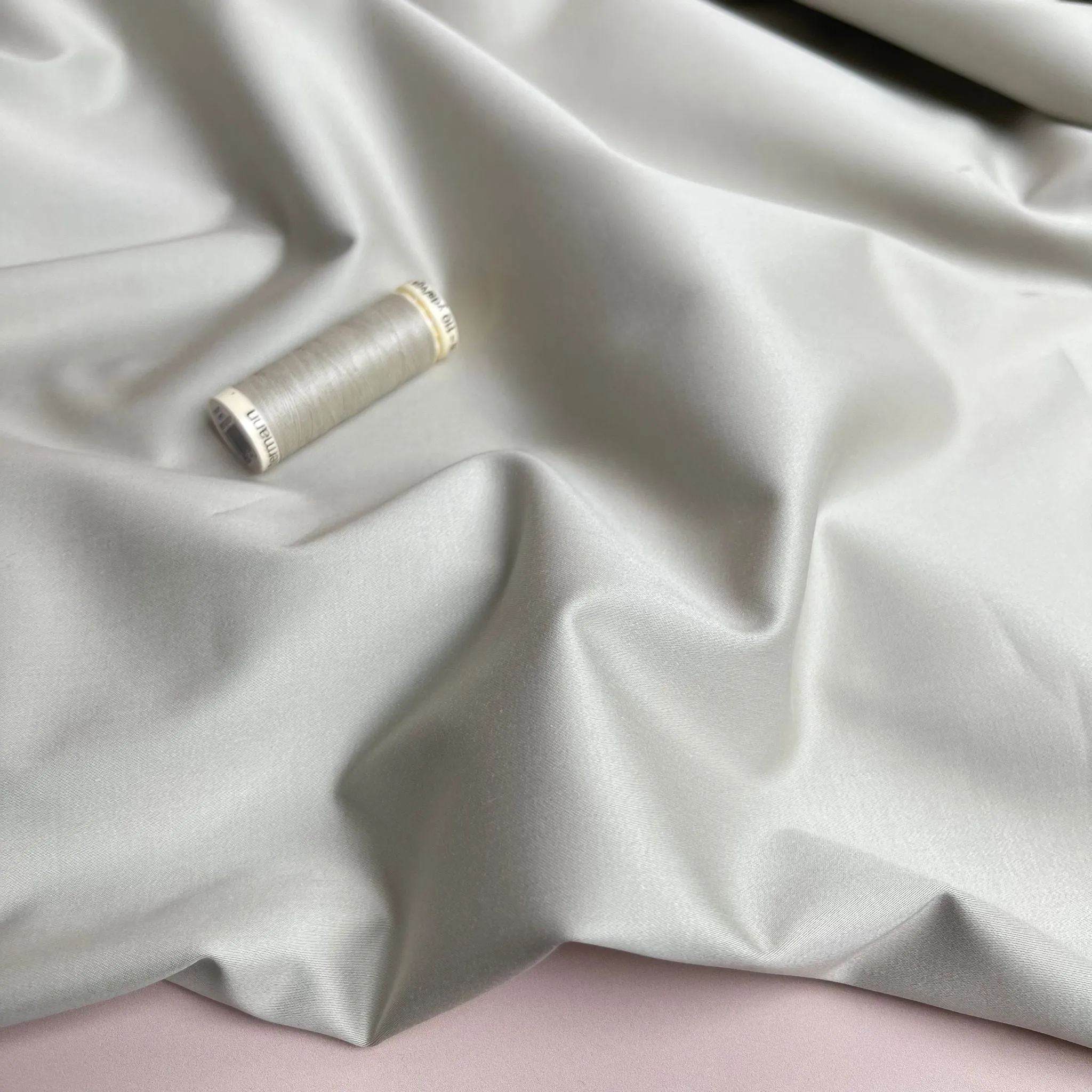 Ex-Designer Mushroom Stretch Cotton Tencel Fabric