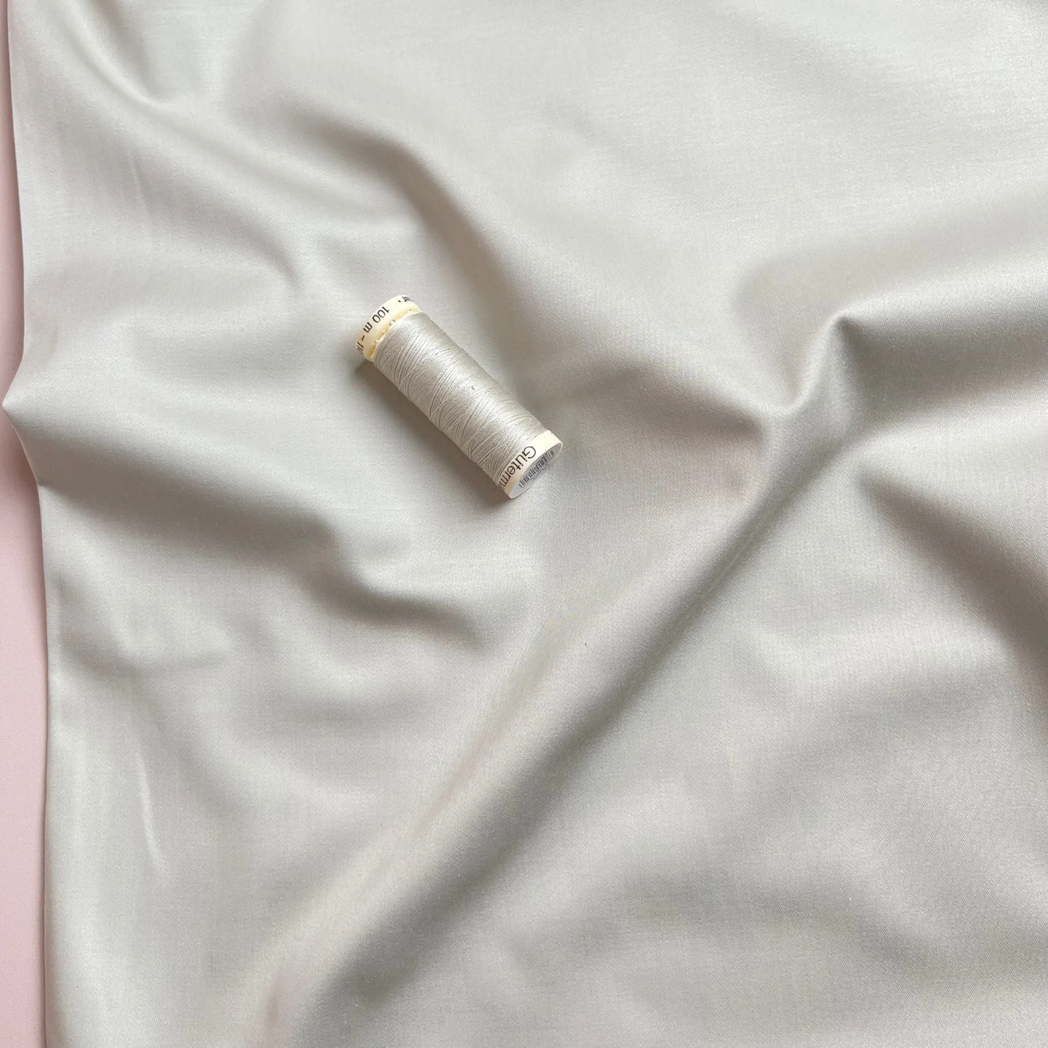 Ex-Designer Mushroom Stretch Cotton Tencel Fabric