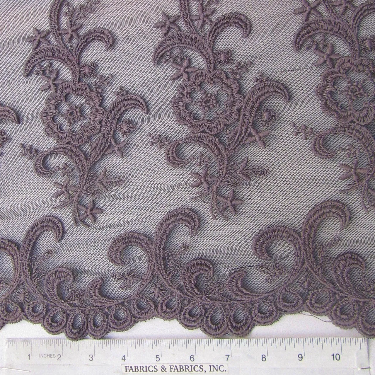 Floral Scalloped Edge Netting - Black