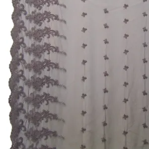 Floral Scalloped Edge Netting - Black